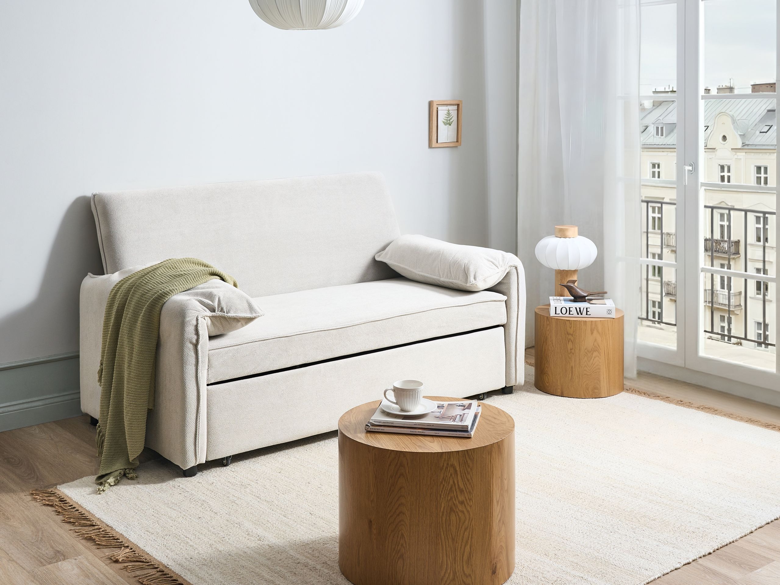 Разтегателен диван Berwyn 2908 (Бял)