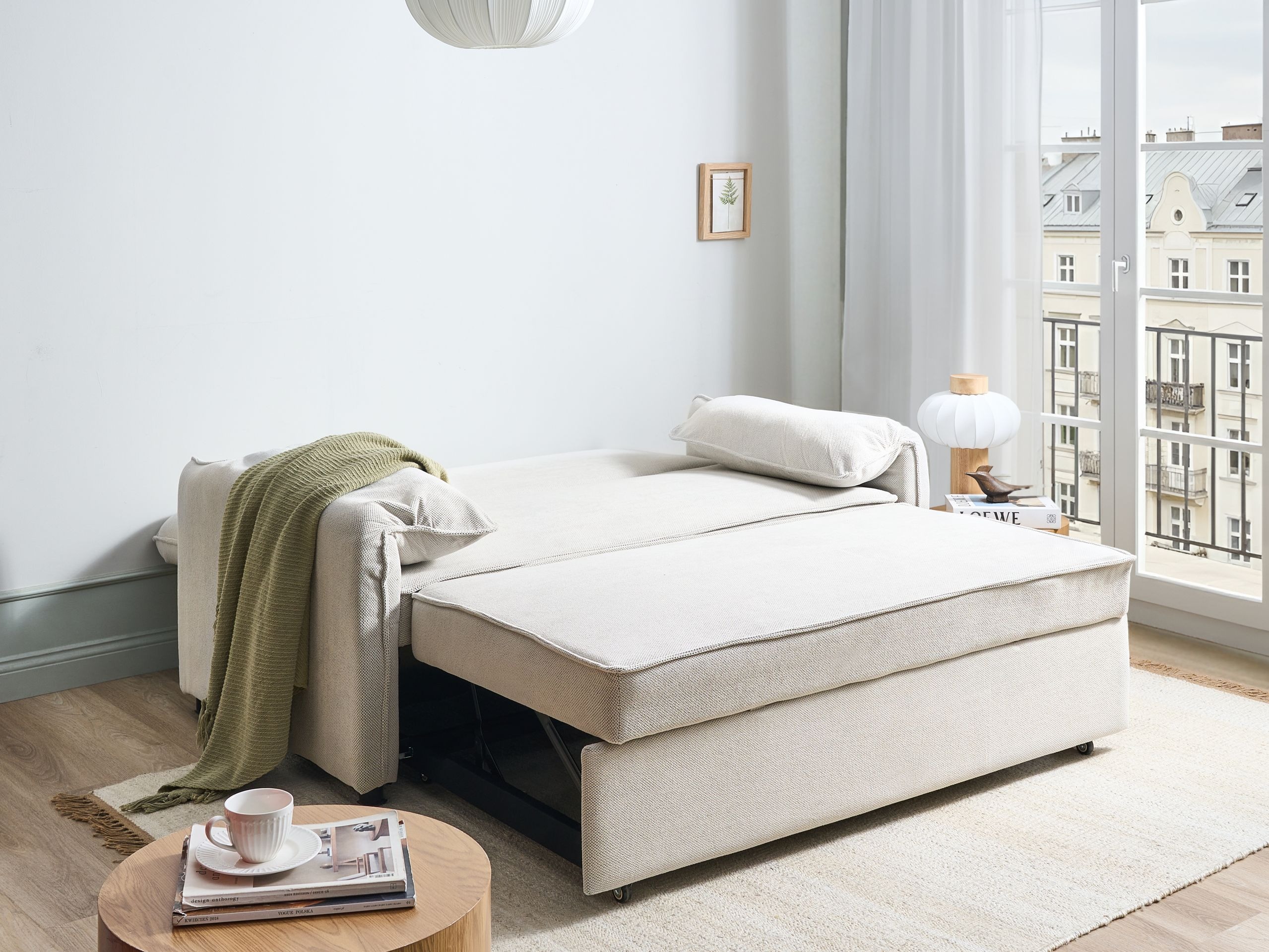 Разтегателен диван Berwyn 2908 (Бял)