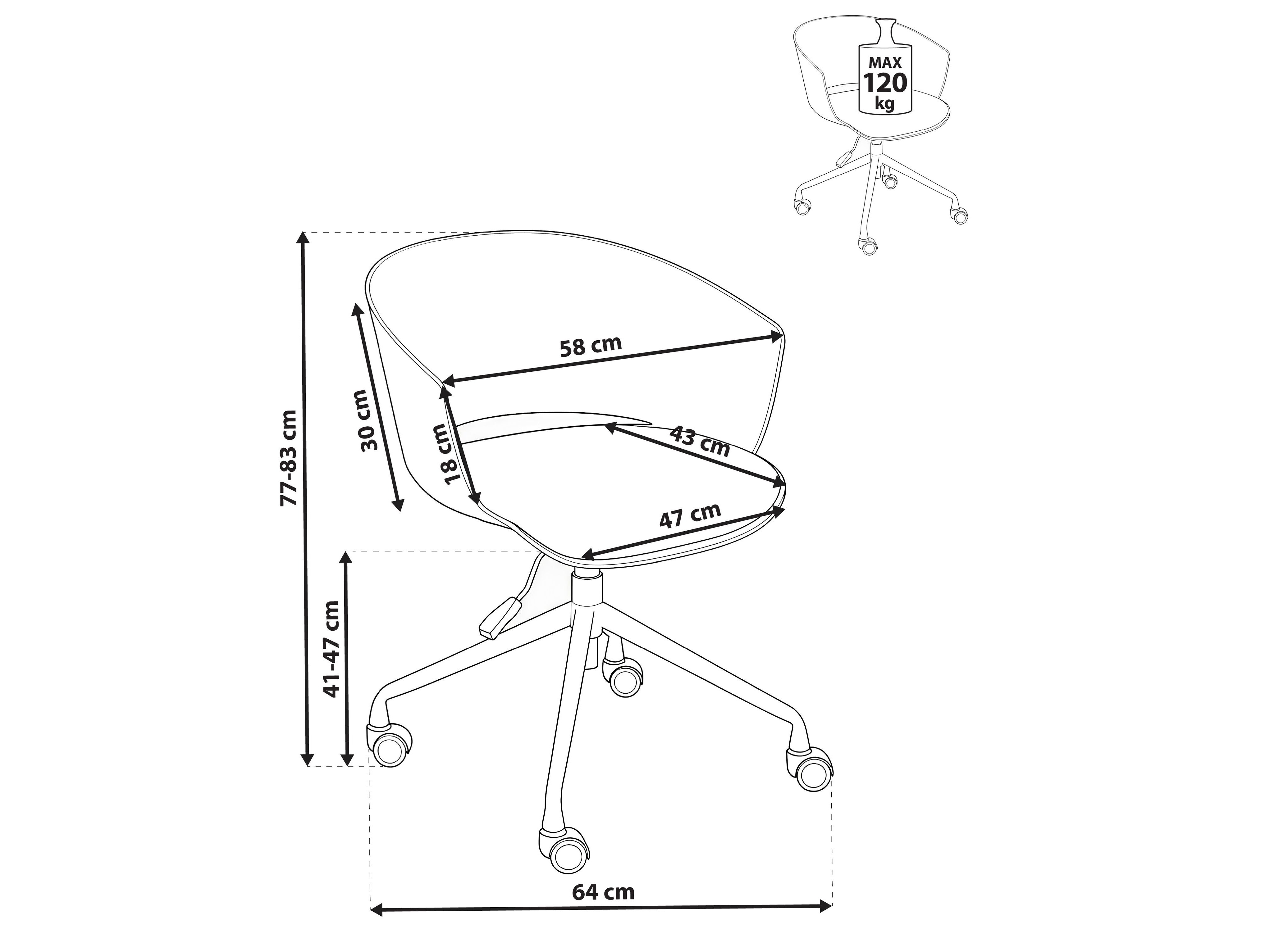 Офис стол Berwyn 2910 (Сив)