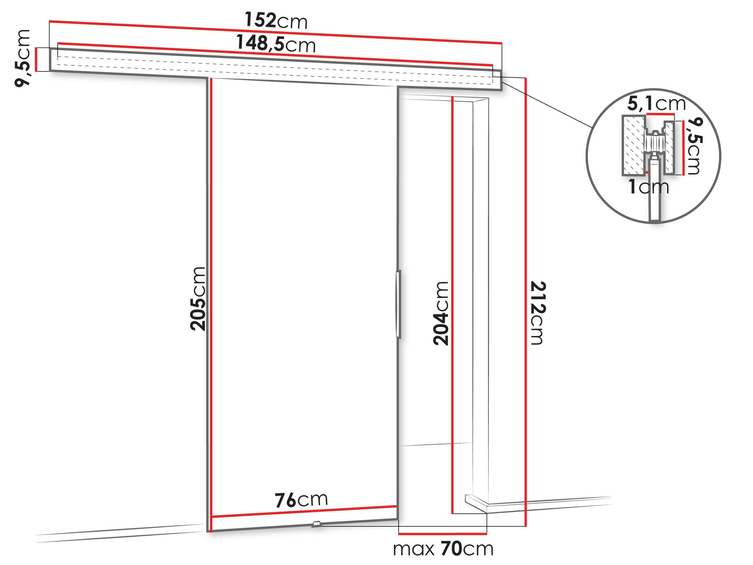 Плъзгаща се врата Dover 217 (Бял)