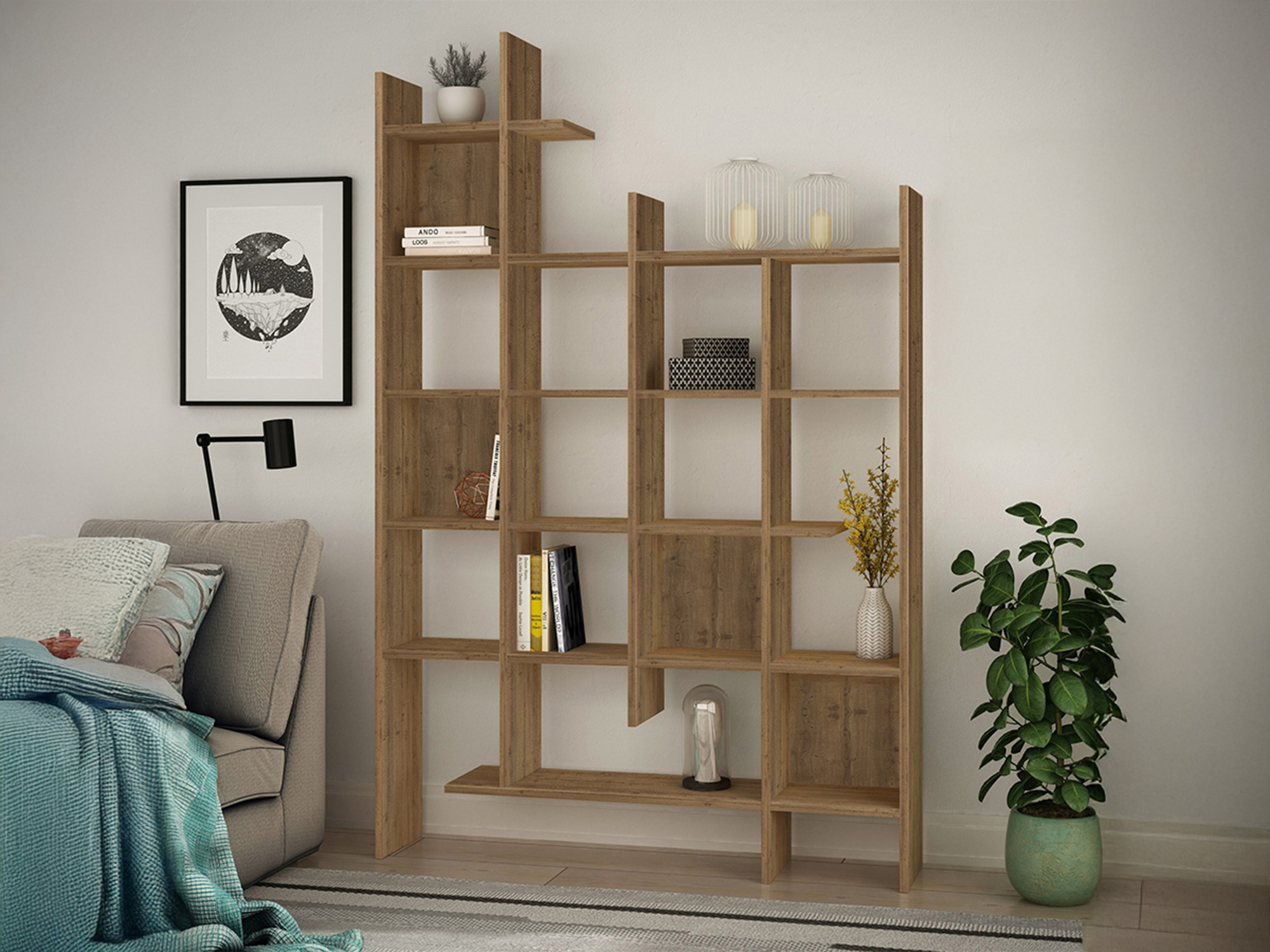 Етажерка Kailua 2710 (Тъмно дърво)