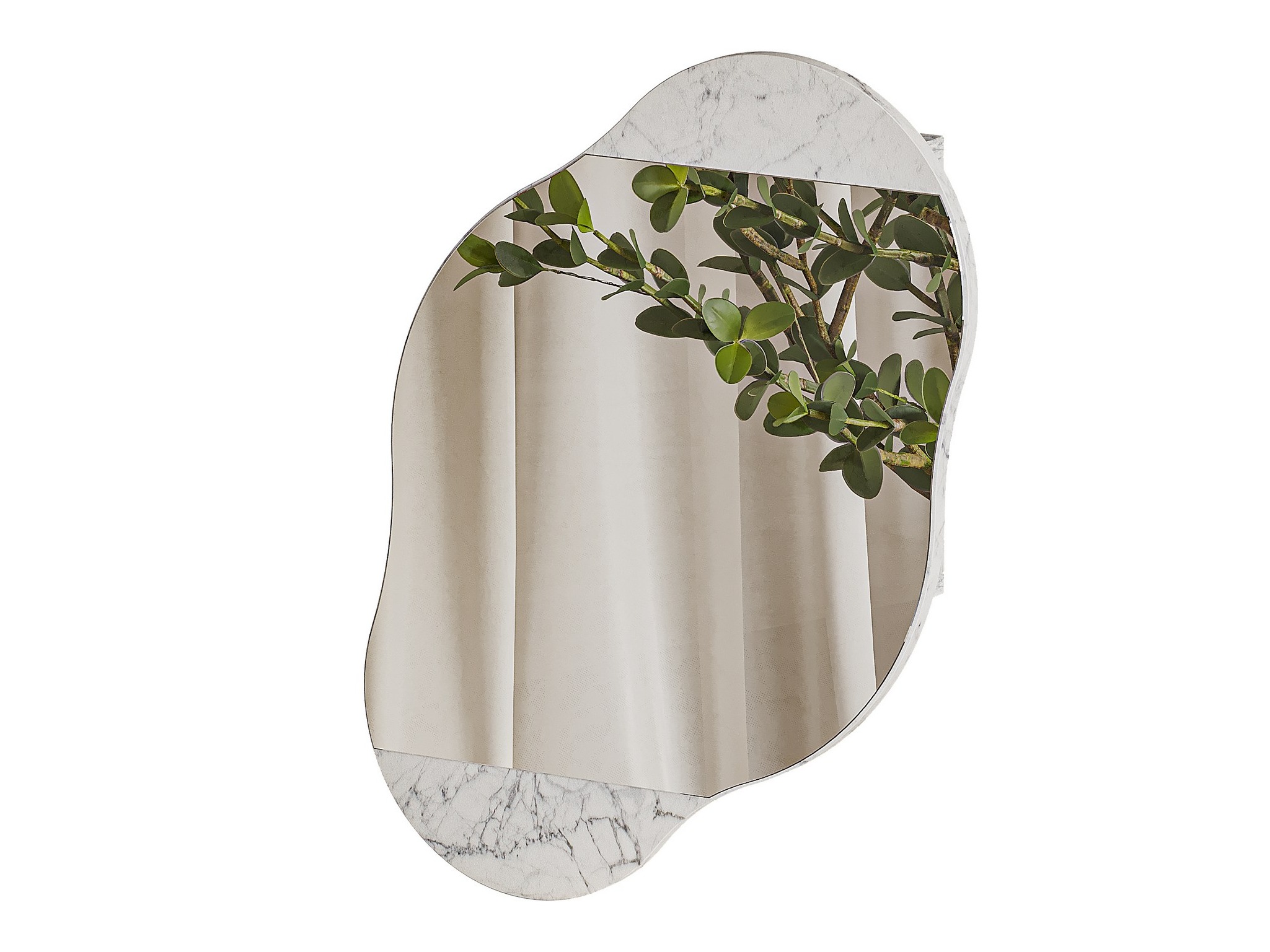 Шкаф за баня с огледало Kailua 2711 (Бял мрамор)