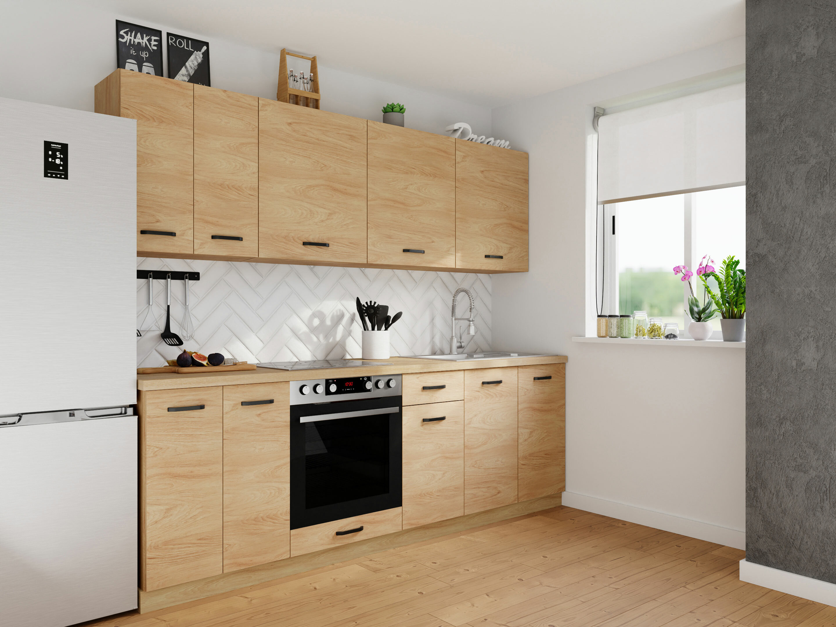 Модулен шкаф с врати Amper Oak 120