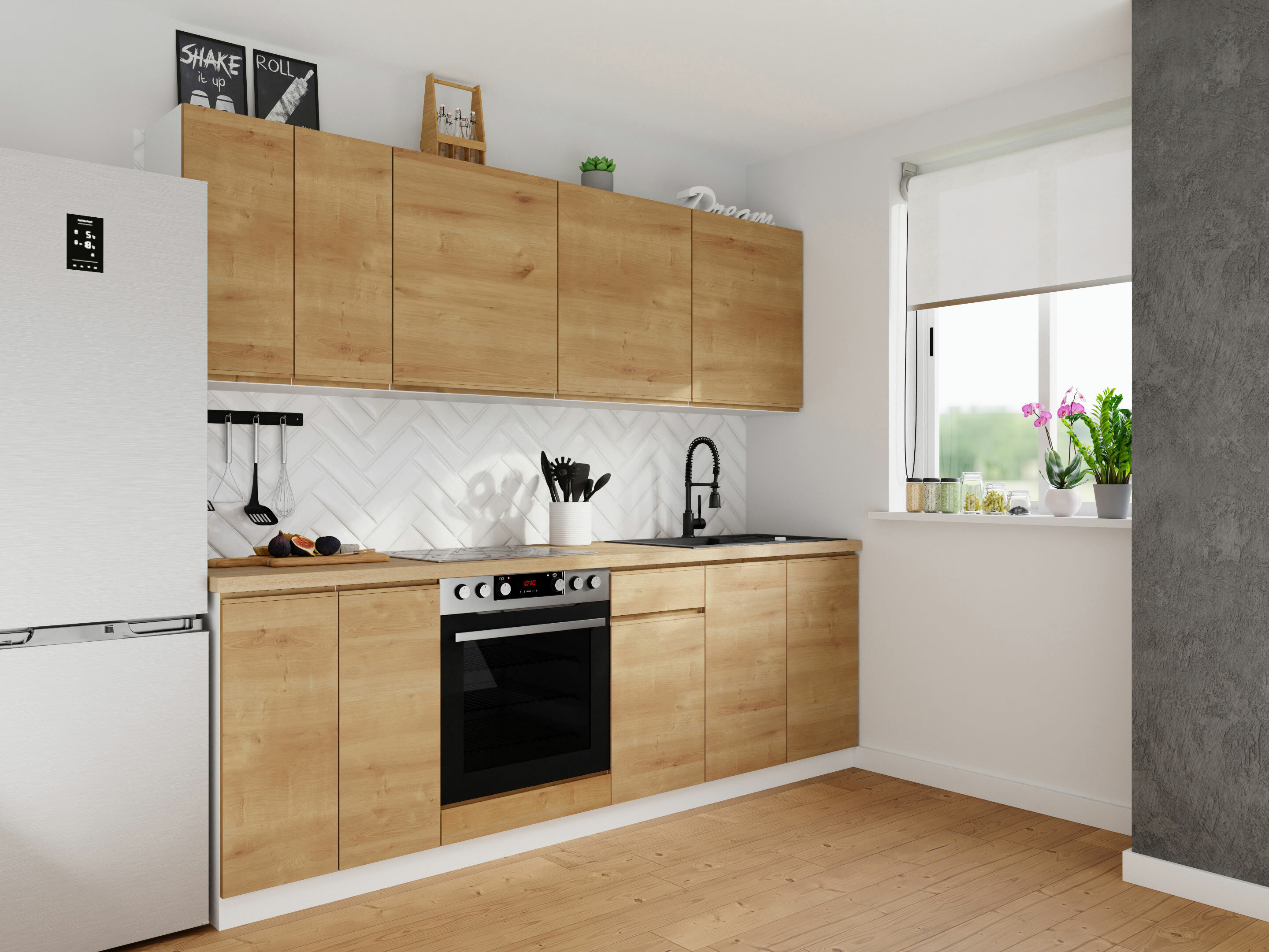 Модулен шкаф с врати Soli Oak 116