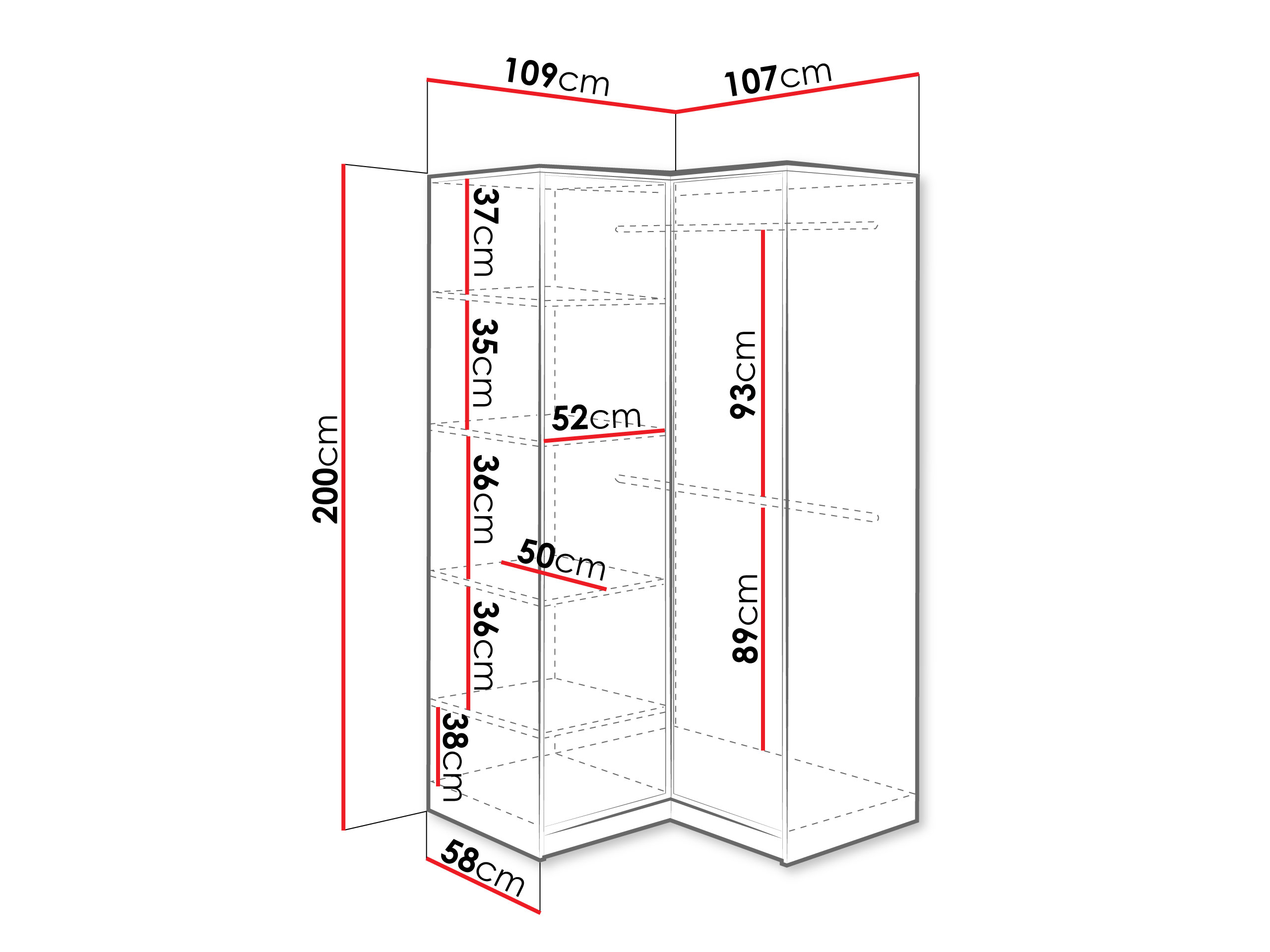 Ъглов гардероб Lombala 113