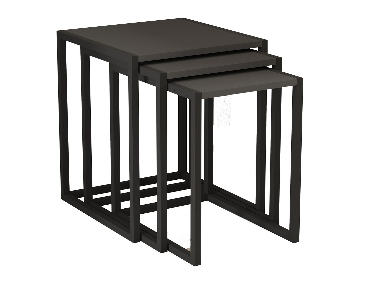 Комплект помощни маси Kailua 2721 (Черен + Антрацит)