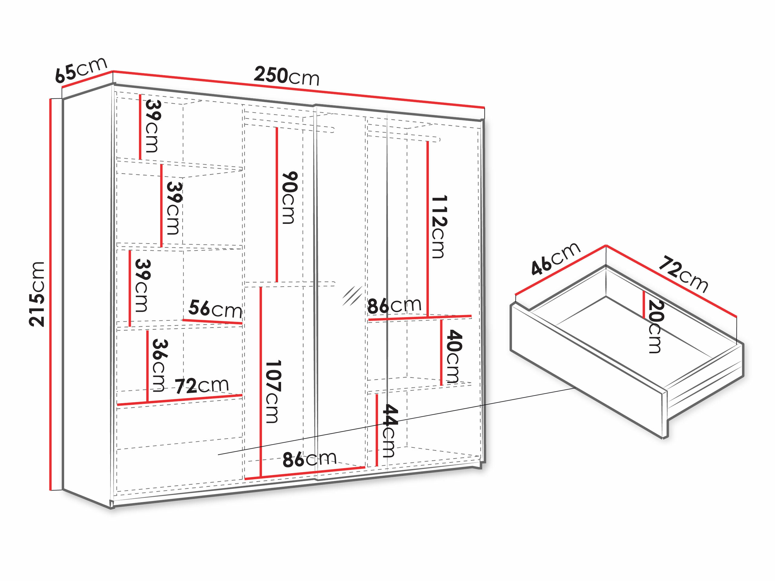 Гардероб Honolulu 254 (Artisan дъб)