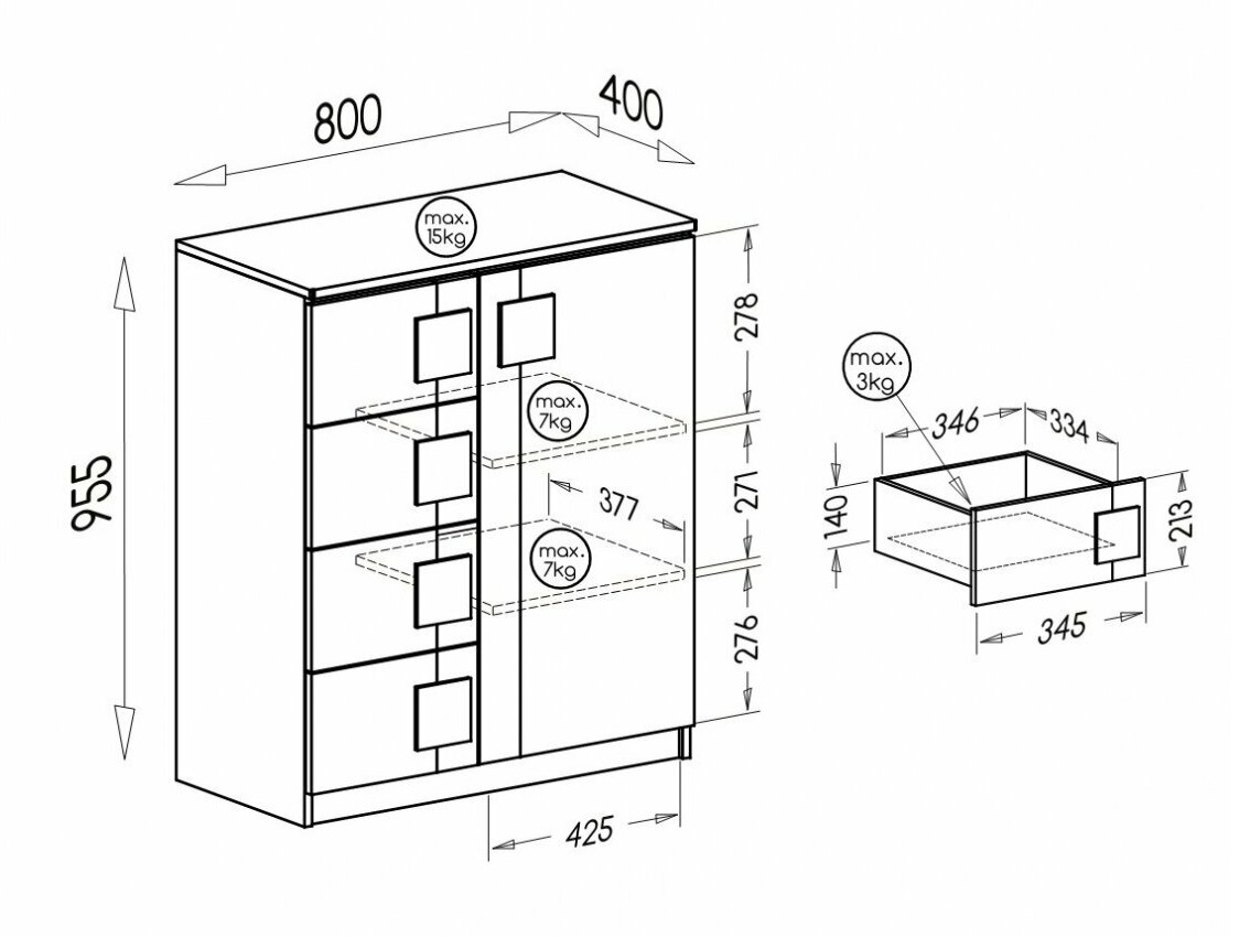 Скрин Elmenou 102 (Бял + Антрацит)