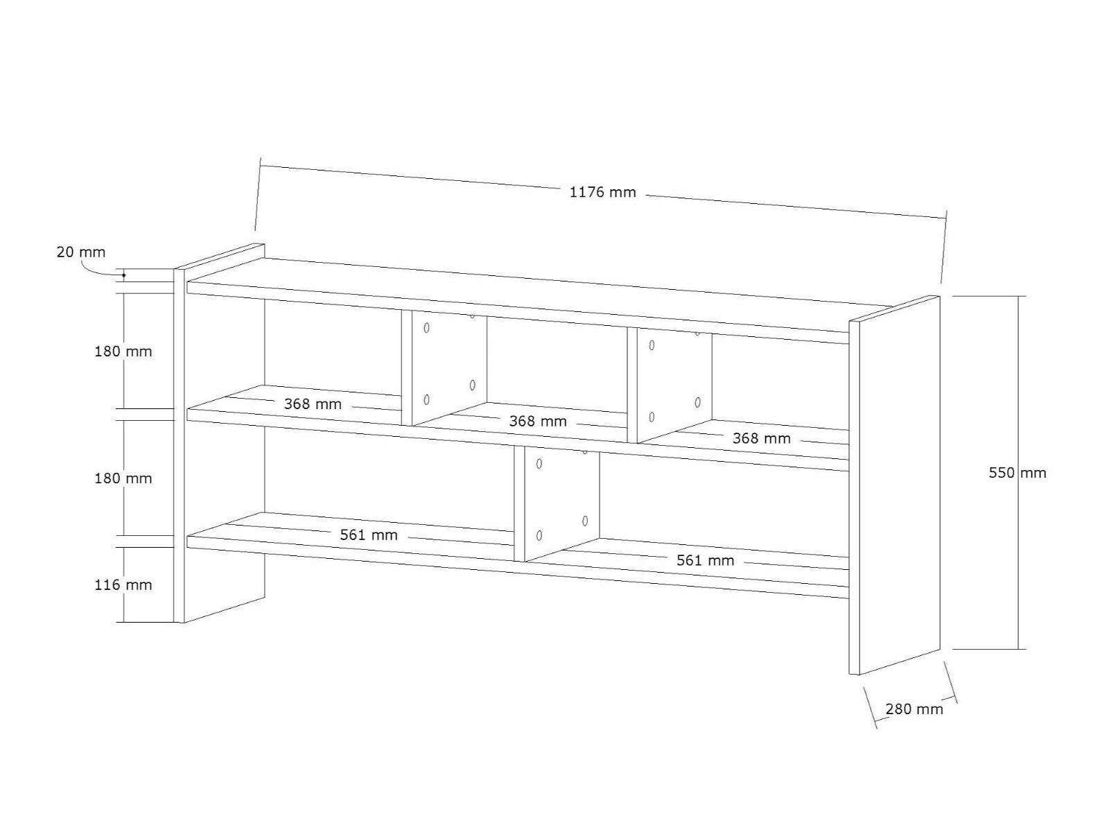 ТВ шкаф Kailua 2718 (Arctic борово дърво)