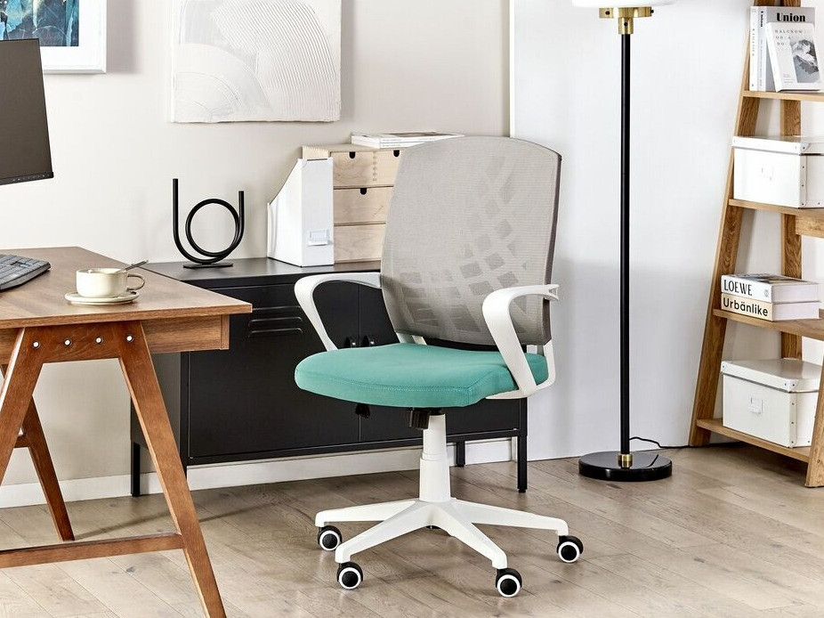 Офис стол Berwyn 431 (Сив + Тюркоаз + Бял)