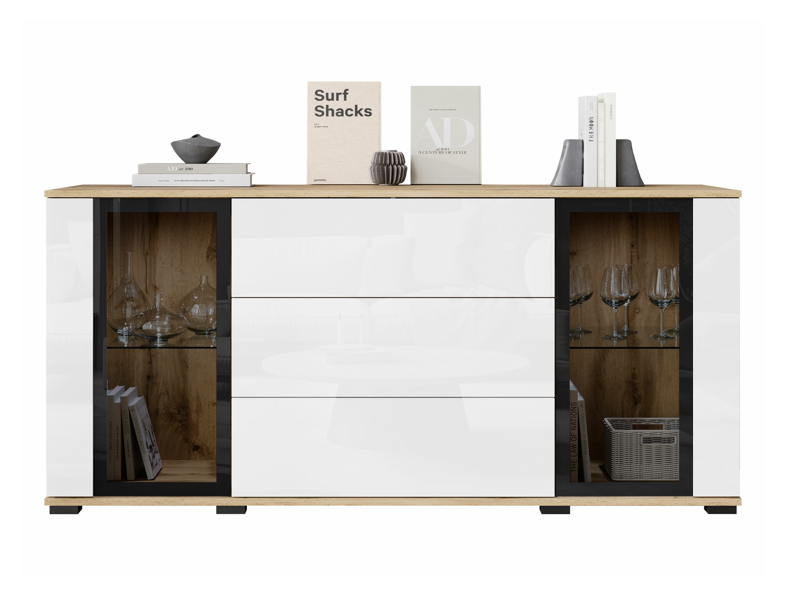 Скрин Torcame 101 (Дъб уотан + Бял гланц)