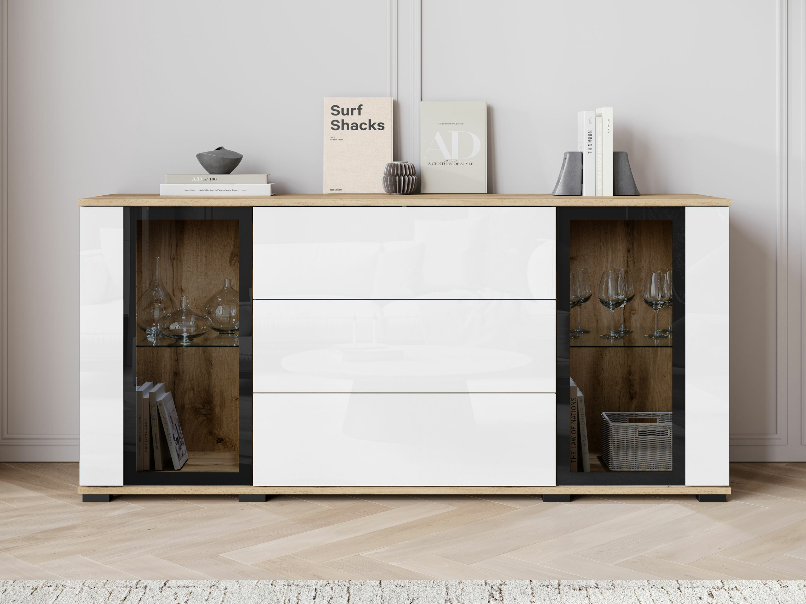 Скрин Torcame 101 (Дъб уотан + Бял гланц)