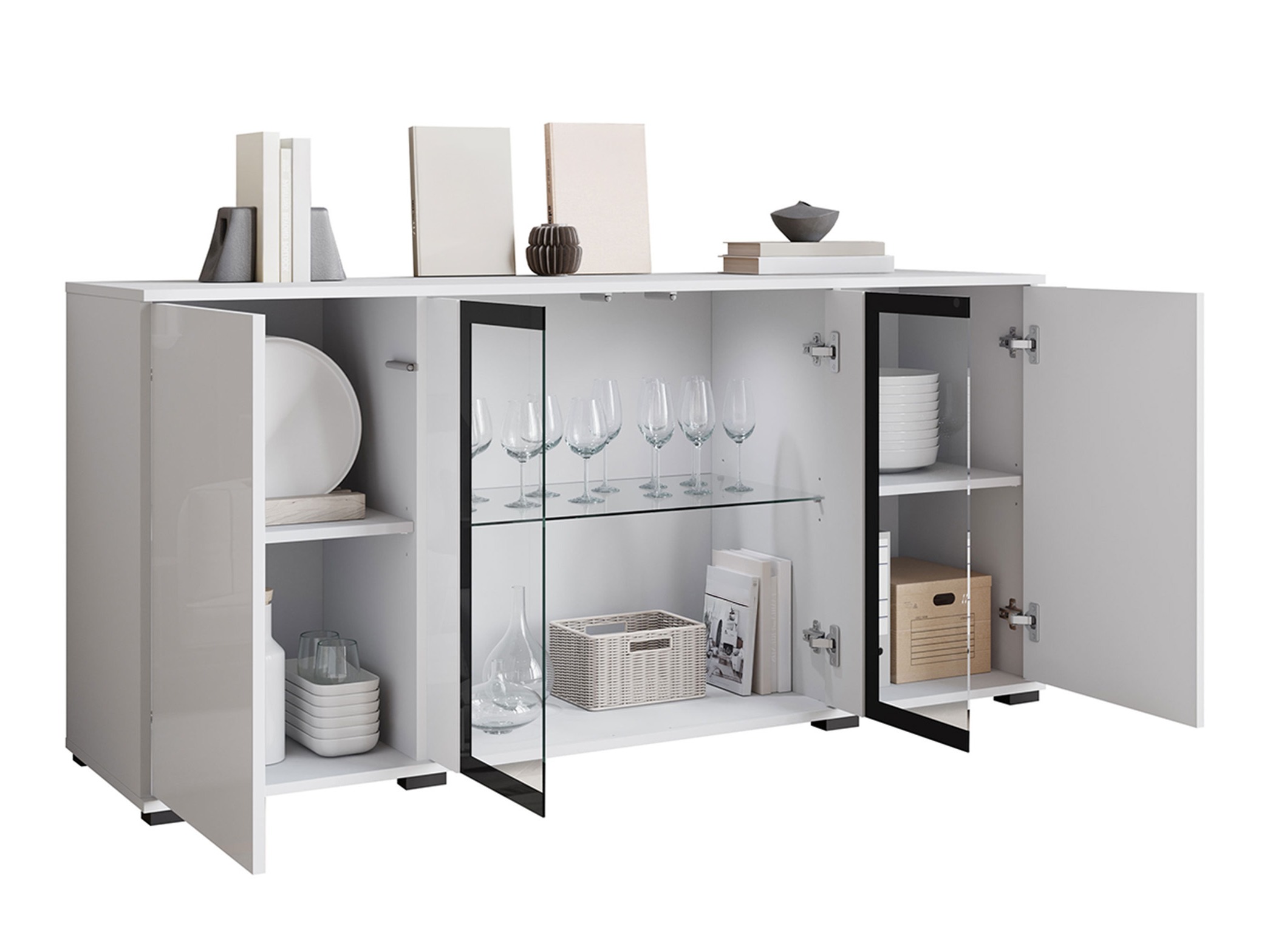 Шкаф Torcame 102 (Дъб уотан + Бял гланц)