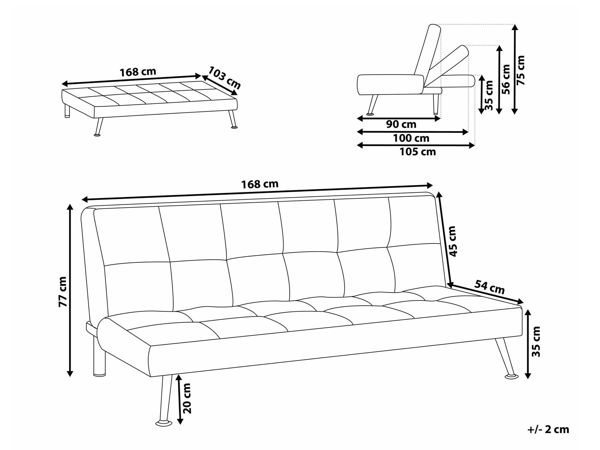 Разтегателен диван Berwyn 1989 (Светло сив)