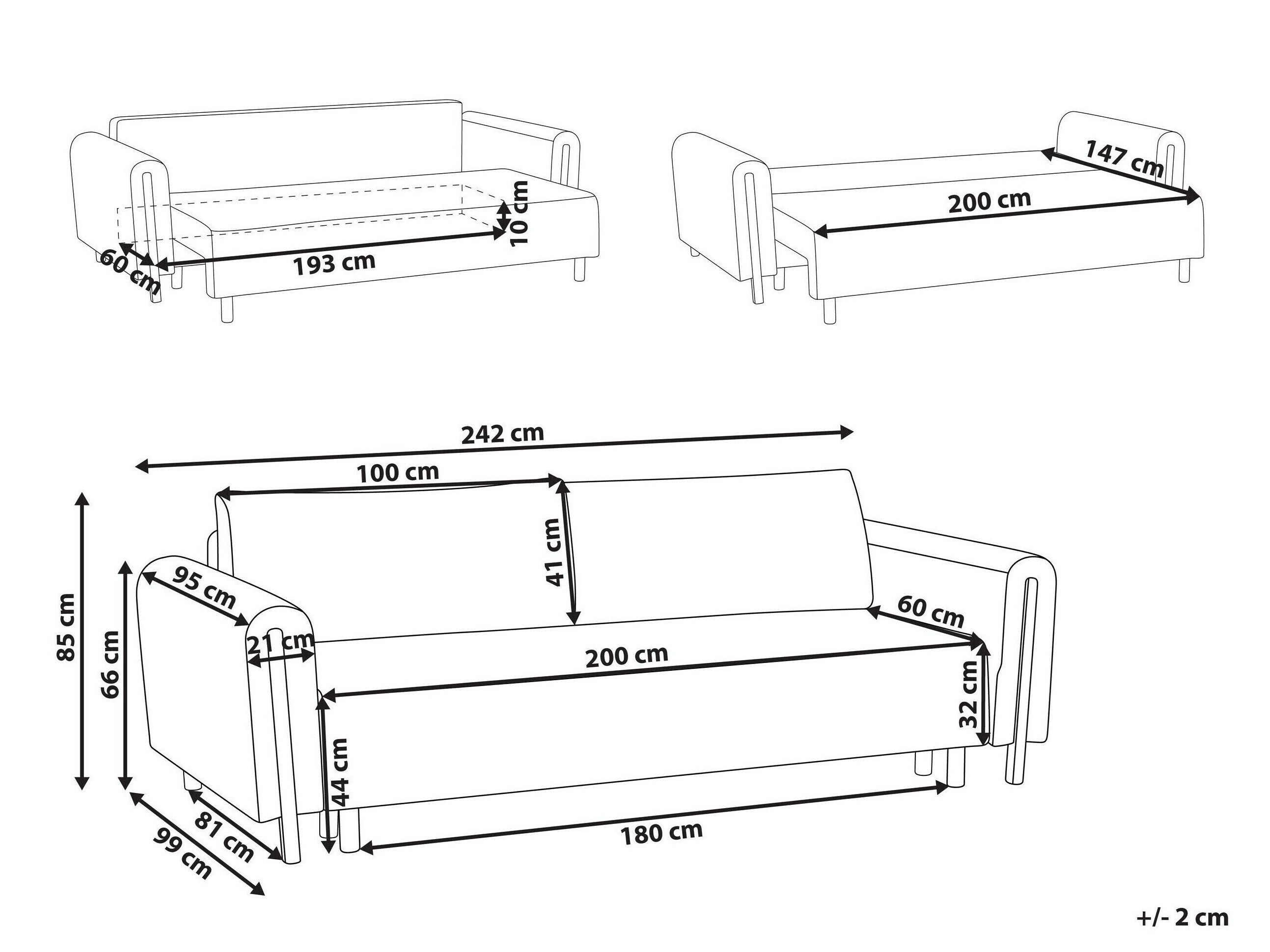 Разтегателен диван Berwyn 2936 (Сив)