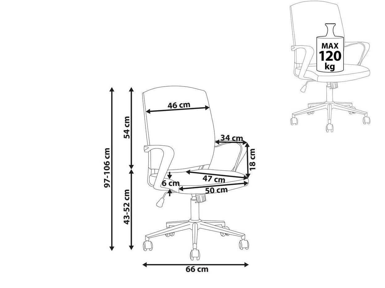 Офис стол Berwyn 431 (Сив + Тюркоаз + Бял)