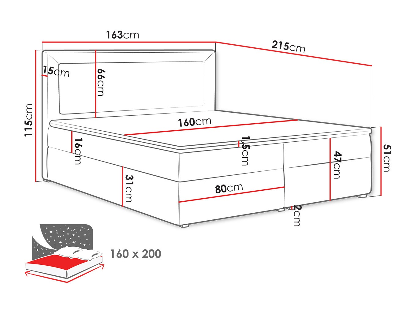 Континентално легло Pomona 112 (Victoria 14 864)