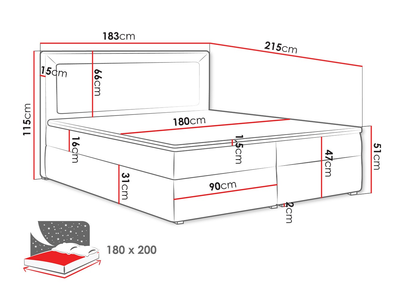 Континентално легло Pomona 112 (Victoria 14 864)