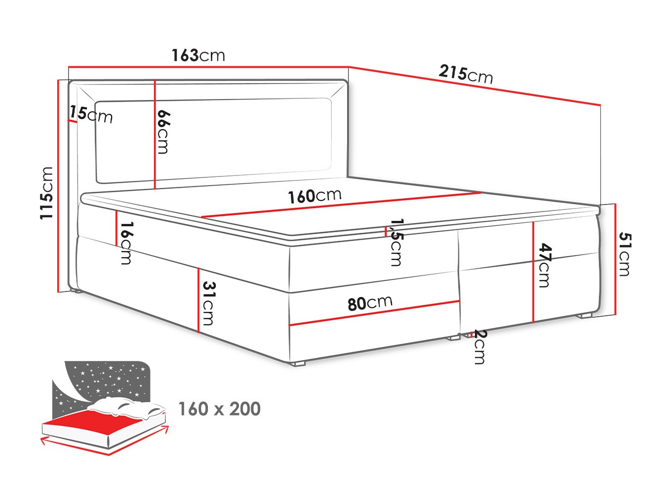 Континентално легло Pomona 112 (Victoria 14 866)