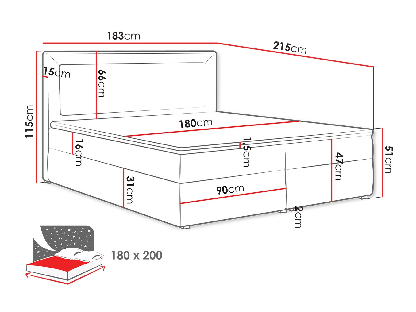 Континентално легло Pomona 112 (Victoria 14 867)