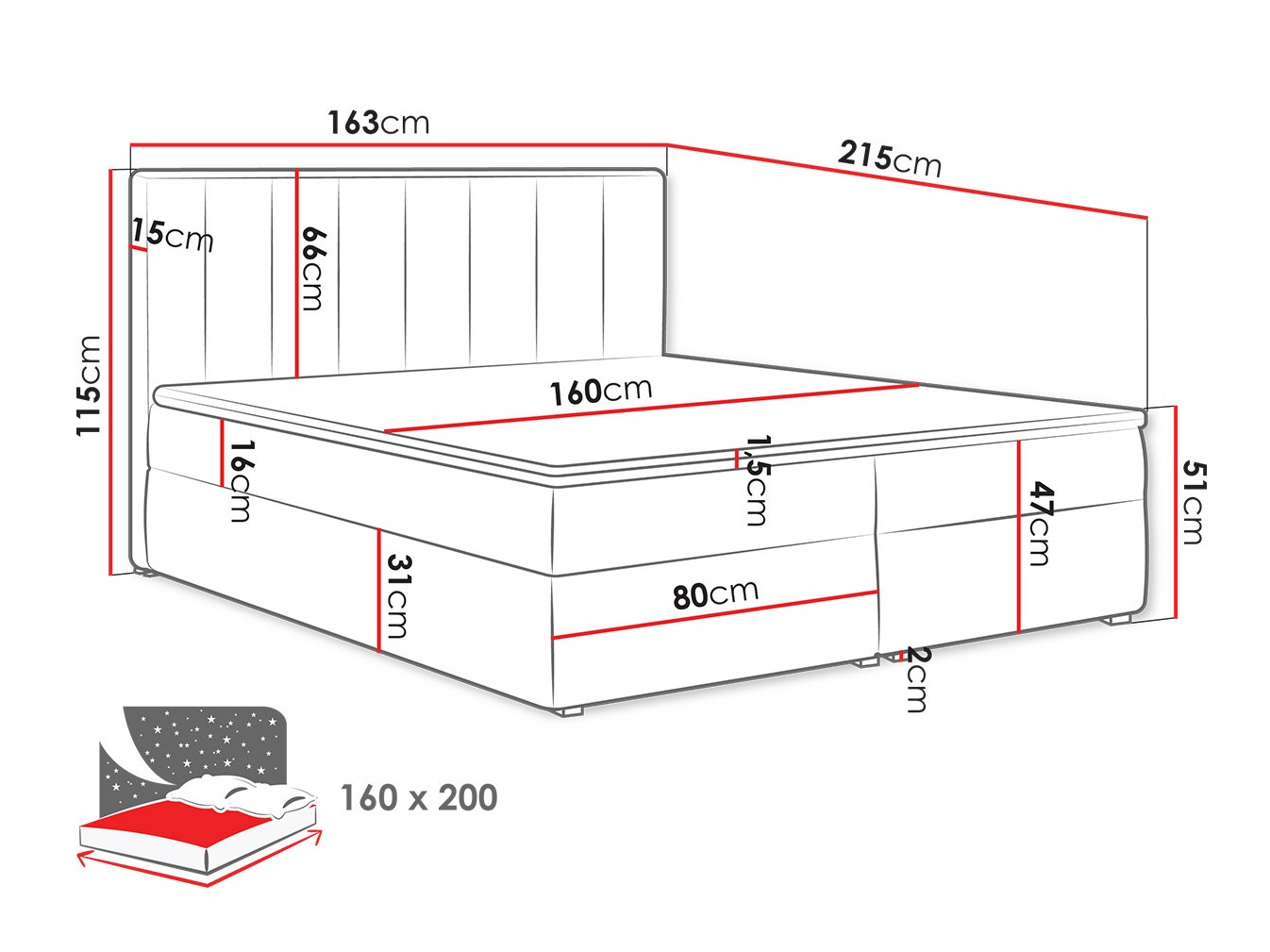 Континентално легло Pomona 116 (Magic кадифе 2213)