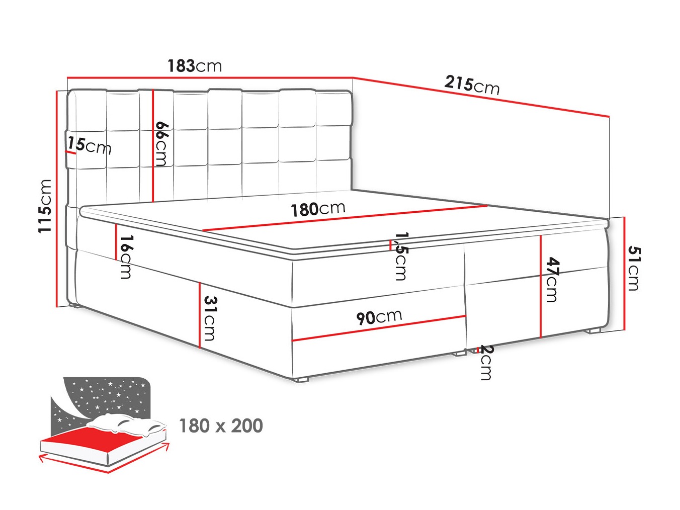 Континентално легло Pomona 117 (Kronos 19)