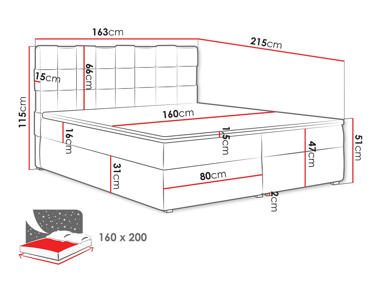 Континентално легло Pomona 117 (Kronos 22)