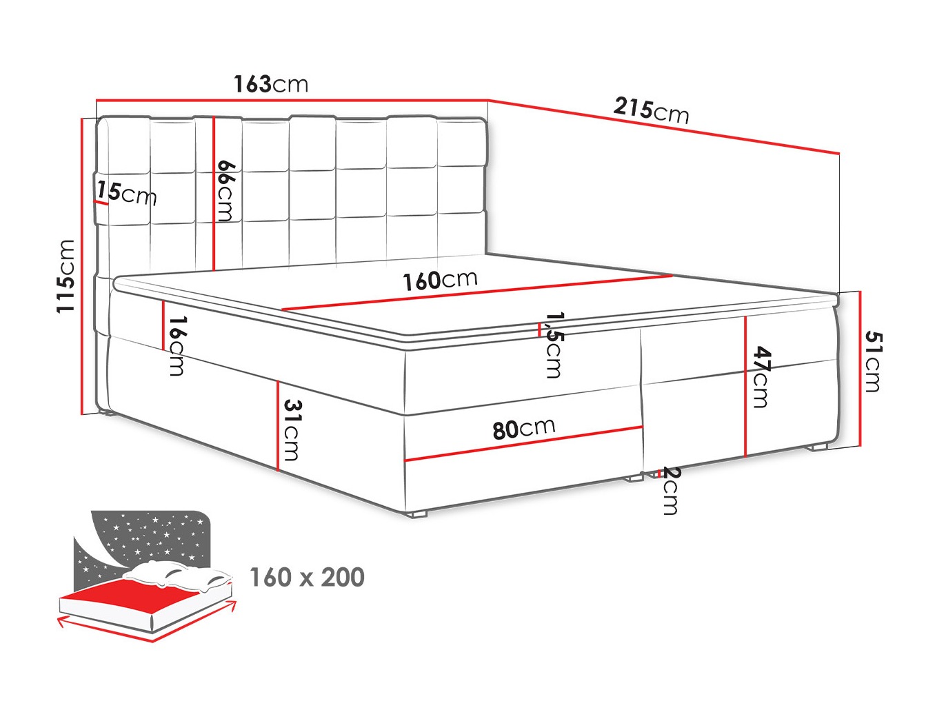 Континентално легло Pomona 117 (Kronos 35)