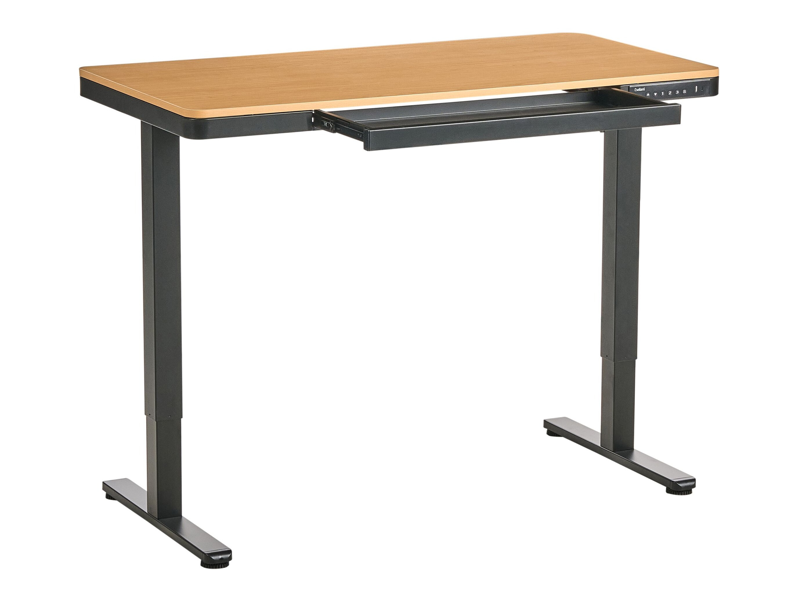 Офис бюро с регулируема височина Berwyn 2994 (Черен + Светлокафяво)