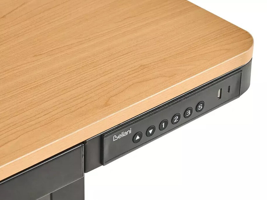 Офис бюро с регулируема височина Berwyn 2994 (Черен + Светлокафяво)