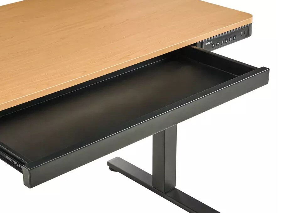 Офис бюро с регулируема височина Berwyn 2994 (Черен + Светлокафяво)