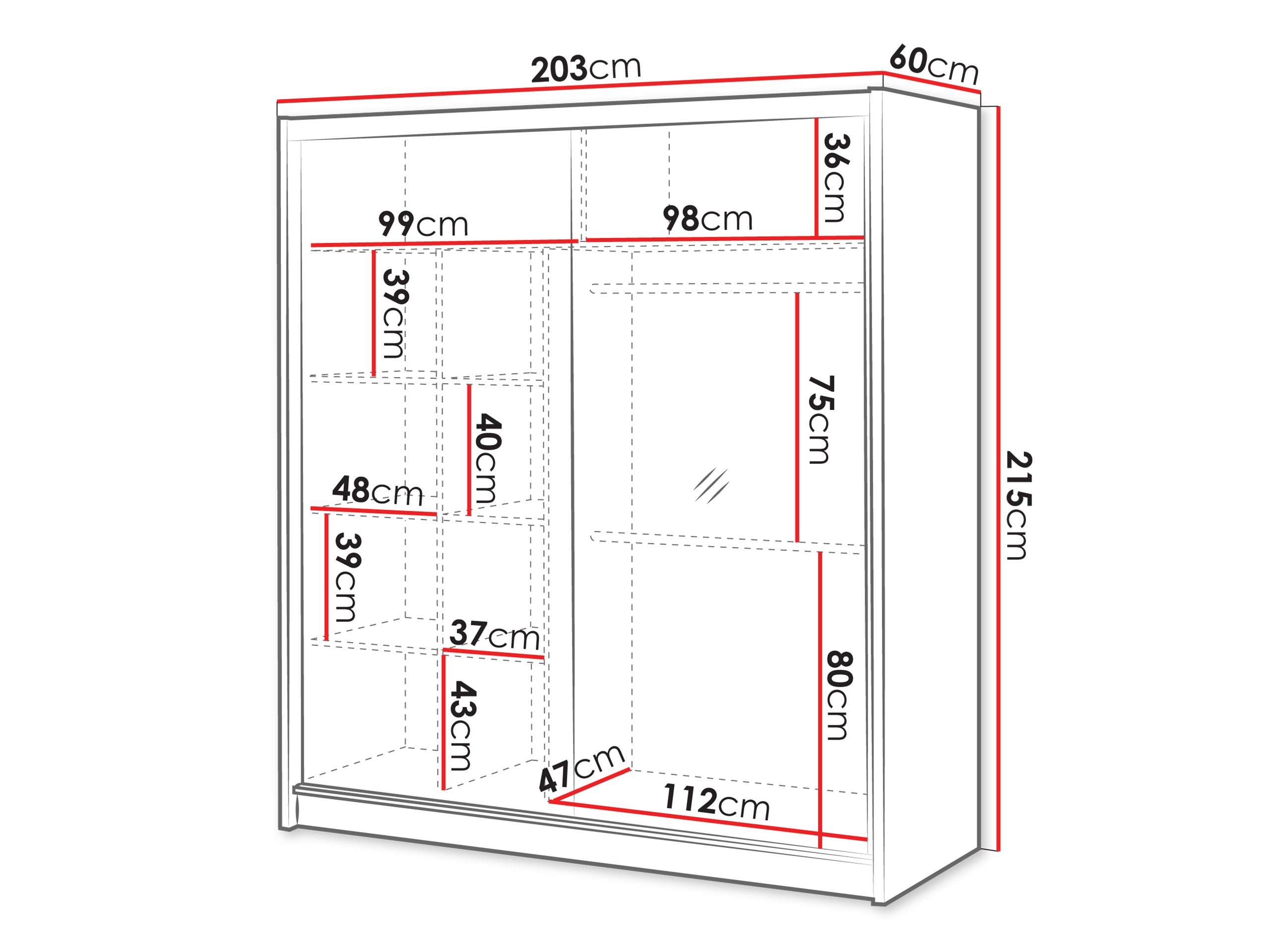 Гардероб Honolulu 274 (Кашмир + Дъб уотан)