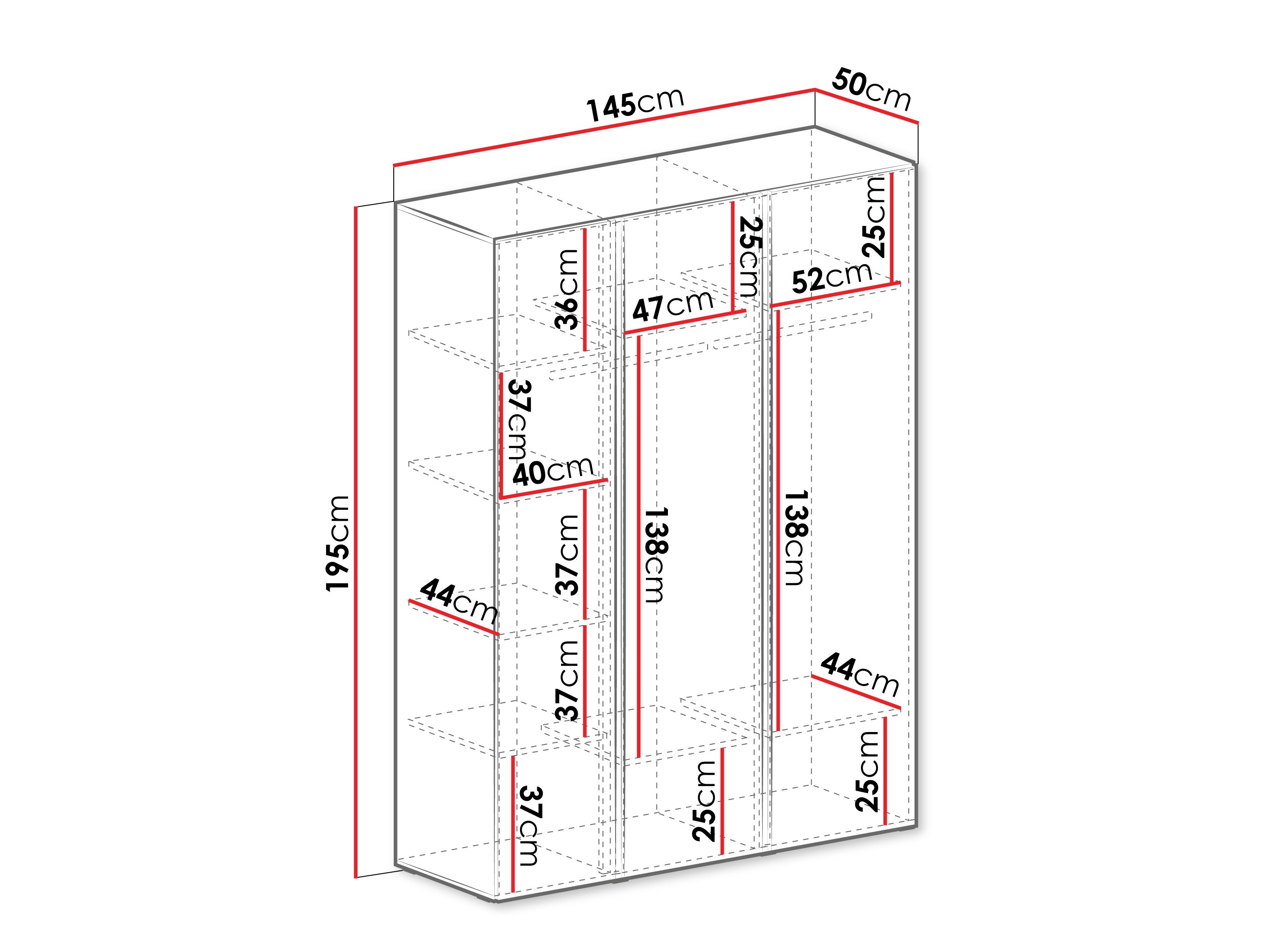 Гардероб Fiosono 100 (Бежов + Светъл дъб)