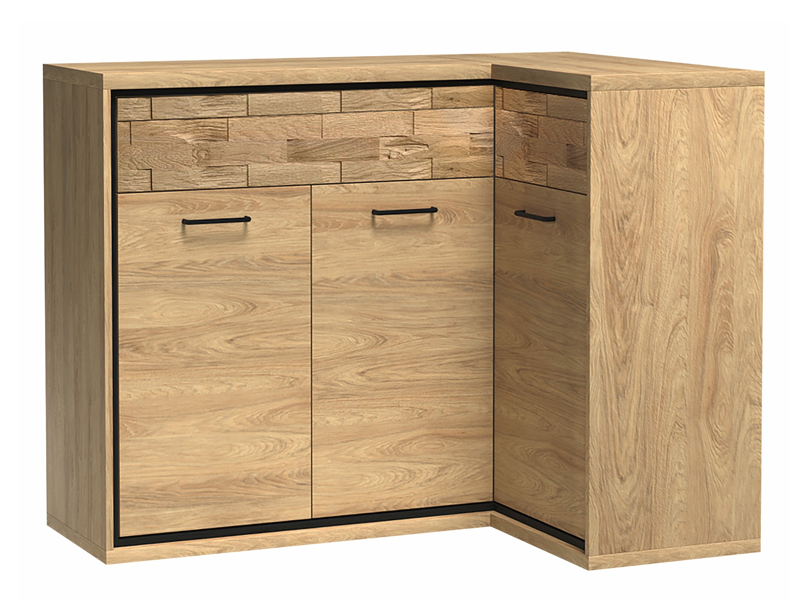 Ъглов скрин Etrmoni 106 (Ярък дърво + Дъб)