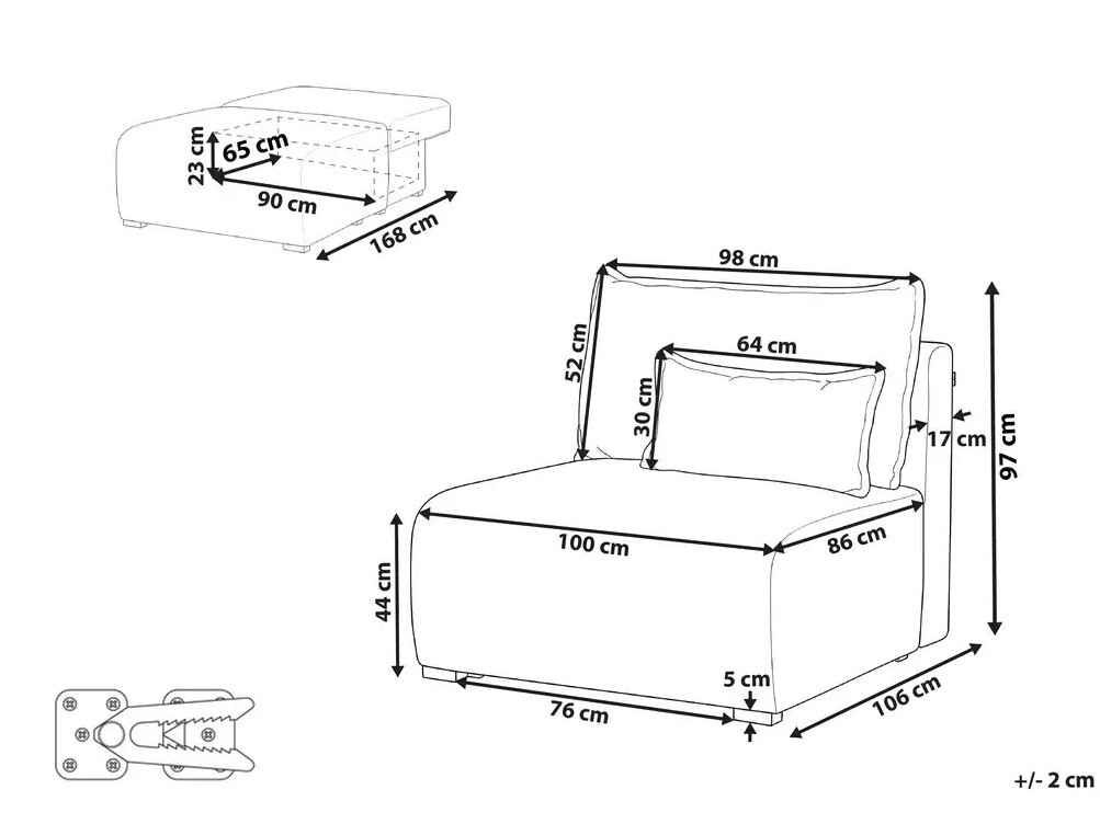 Модулен фотьойл Berwyn 3018 (Син)