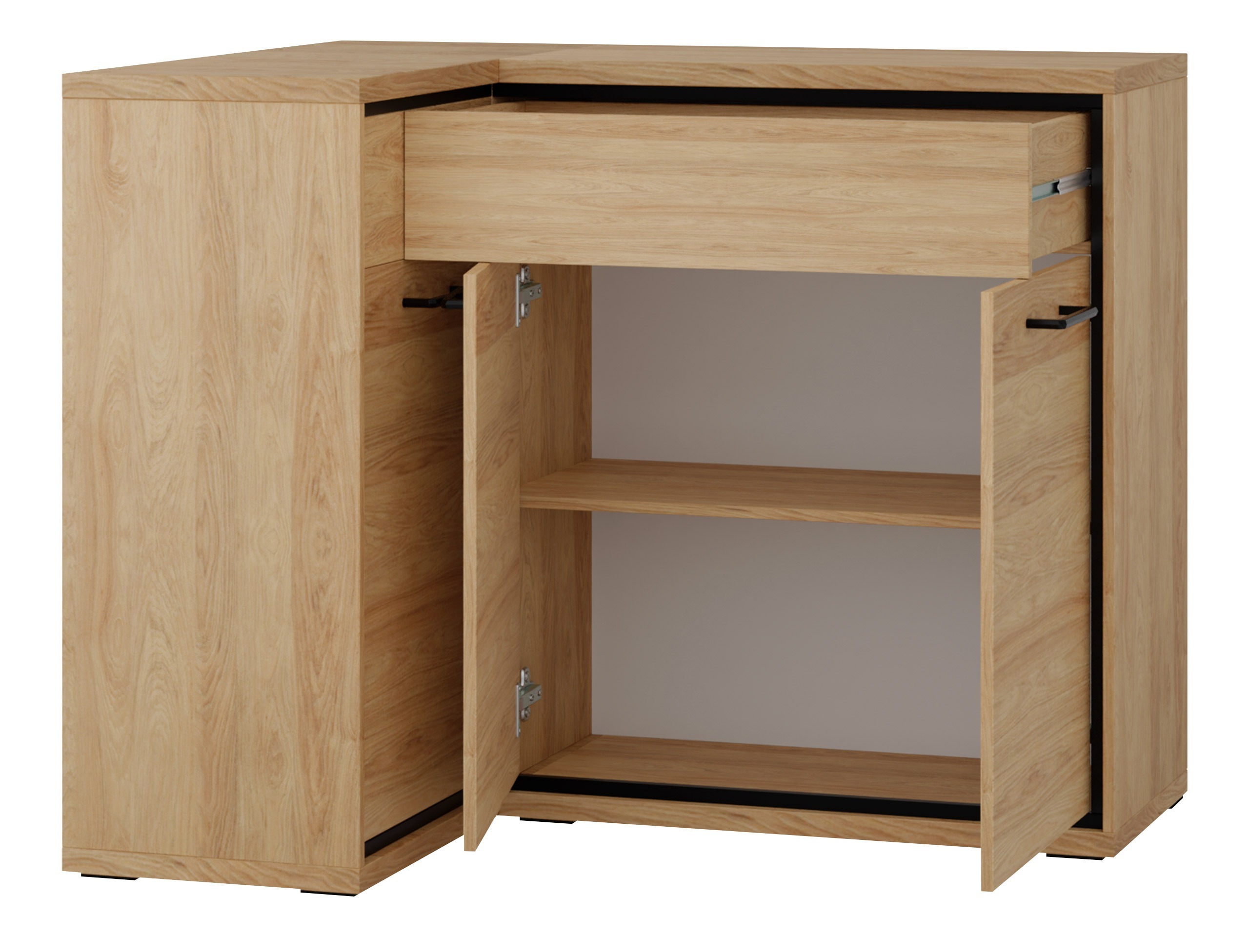 Ъглов скрин Etrmoni 121 (Ярък дърво)