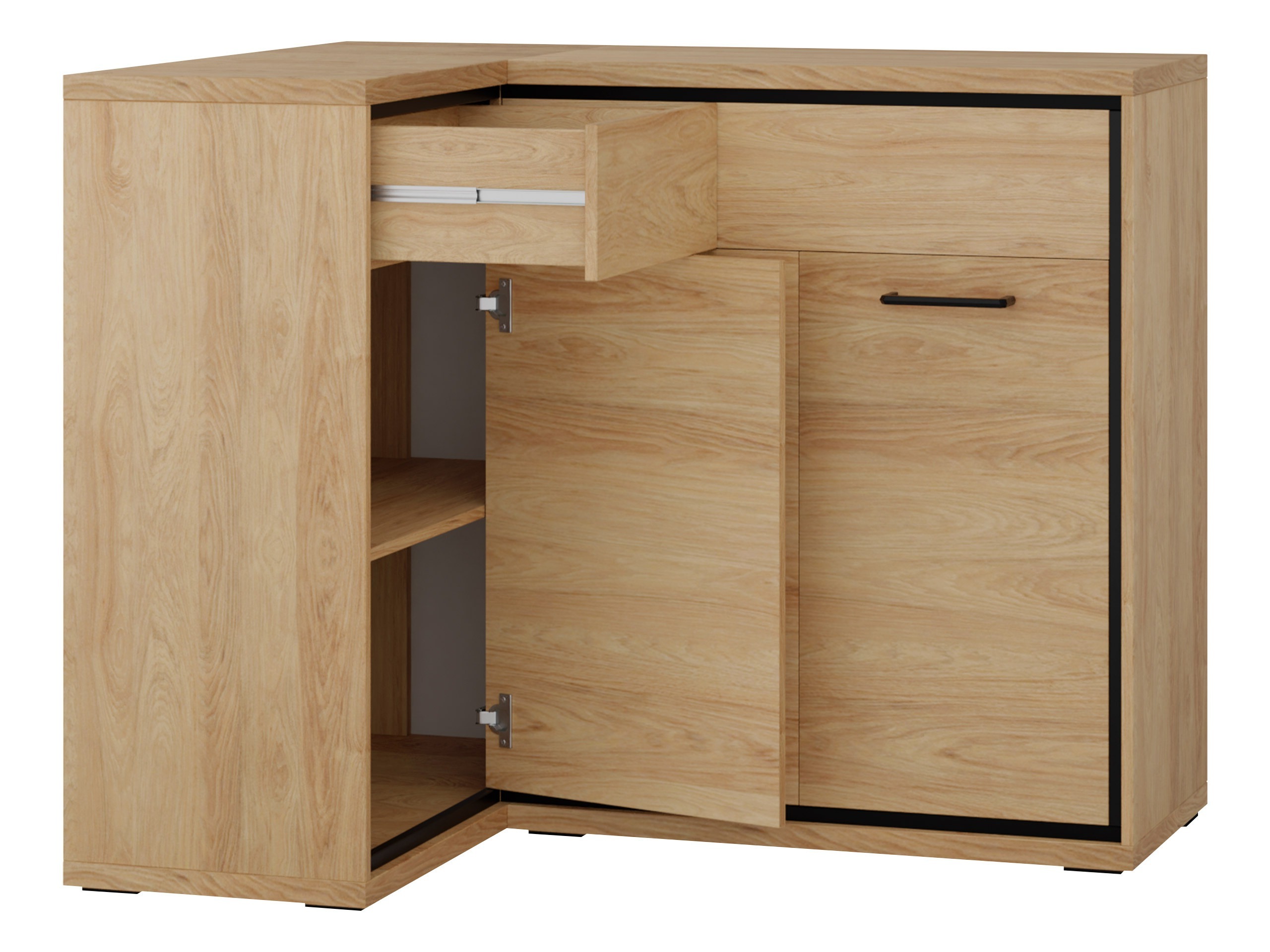 Ъглов скрин Etrmoni 121 (Ярък дърво)