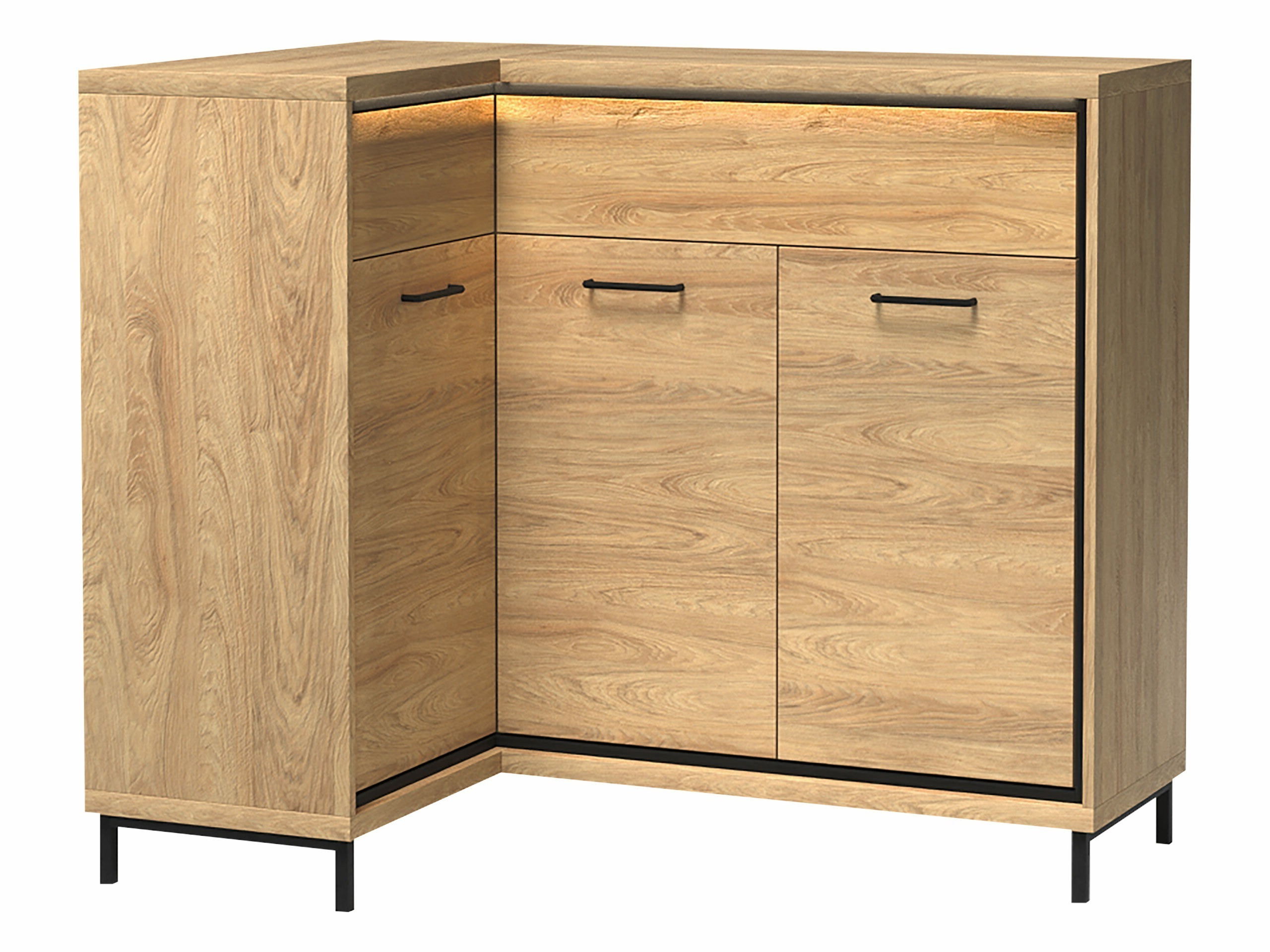 Ъглов скрин Etrmoni 121 (Ярък дърво)