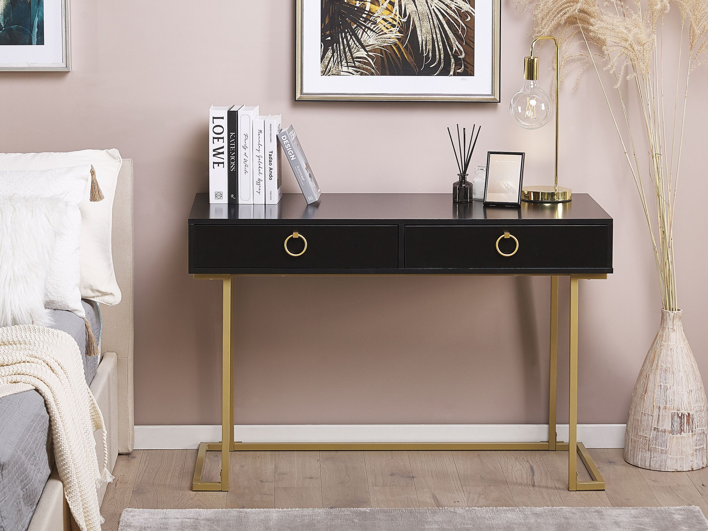 Конзолна маса Berwyn 3020 (Черен + Златно)