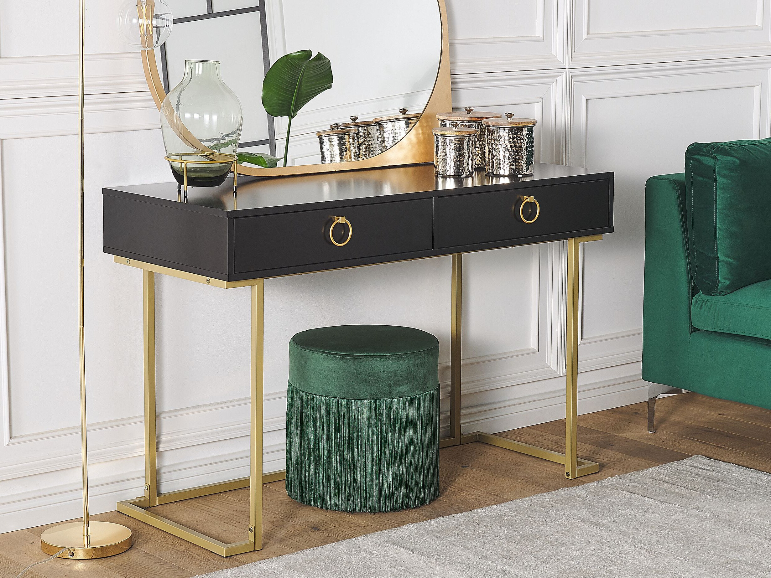 Конзолна маса Berwyn 3020 (Черен + Златно)