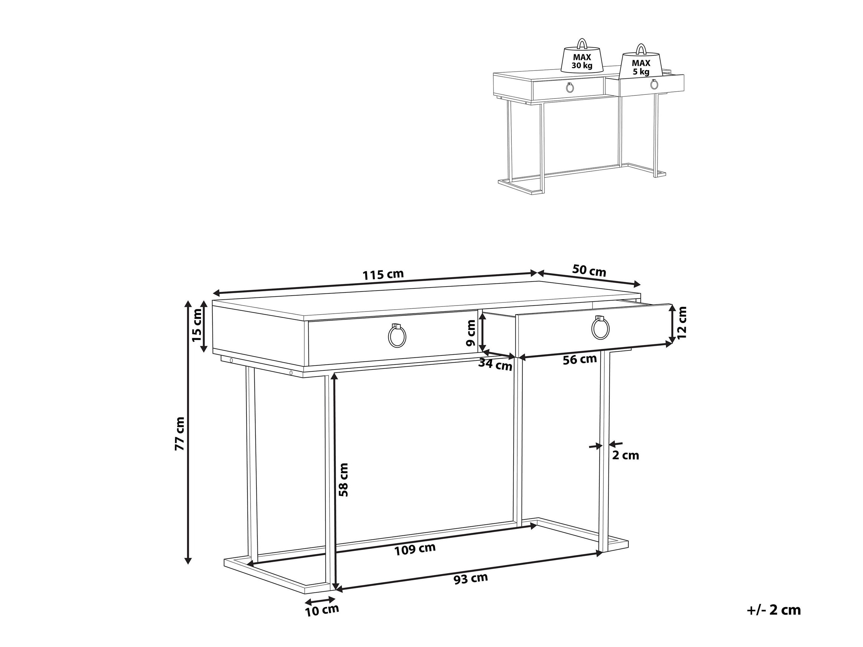 Конзолна маса Berwyn 3020 (Черен + Златно)