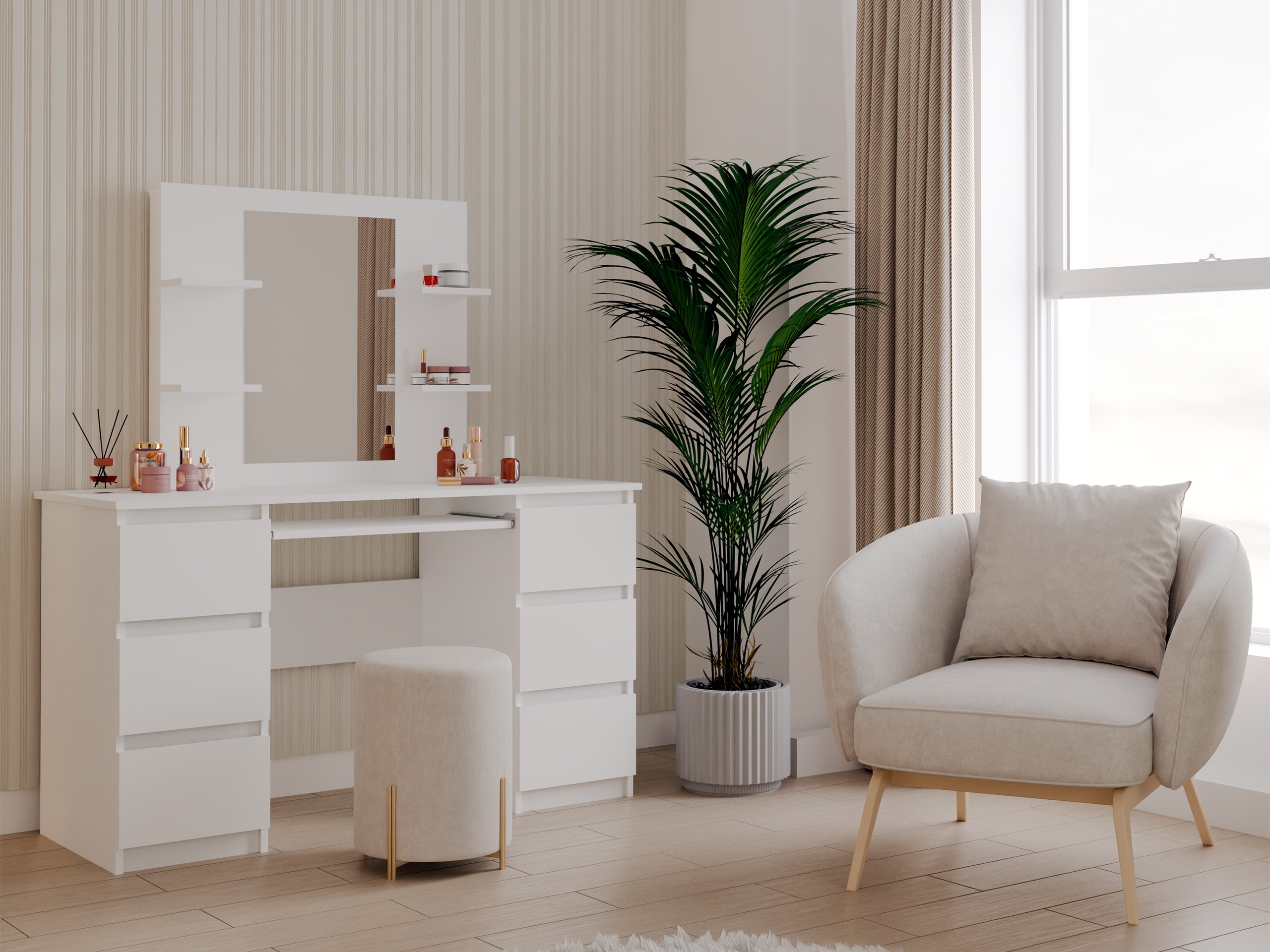 Тоалетка Mandeville 359 (Бял)