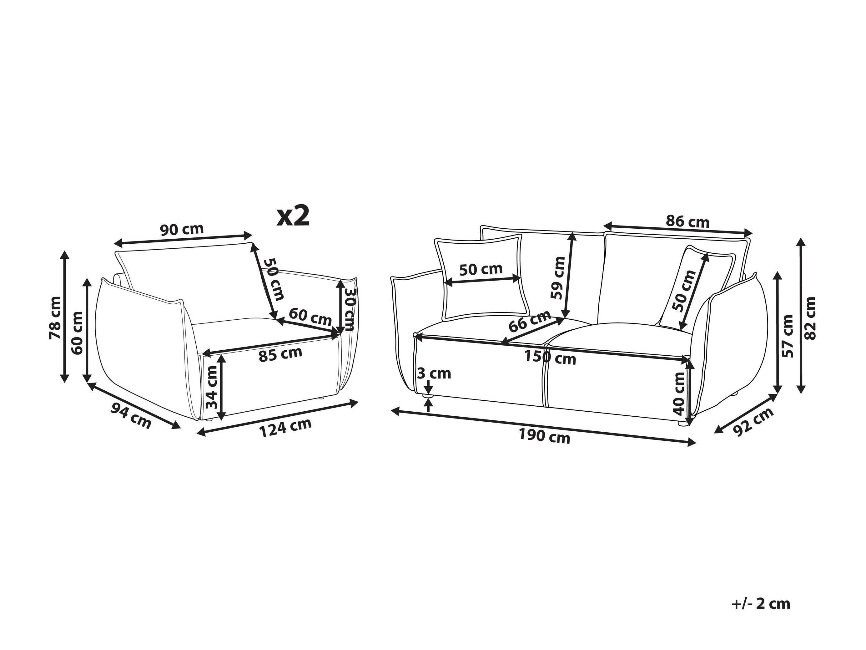 Комплект мека мебел Berwyn 3024 (Светло бежово)