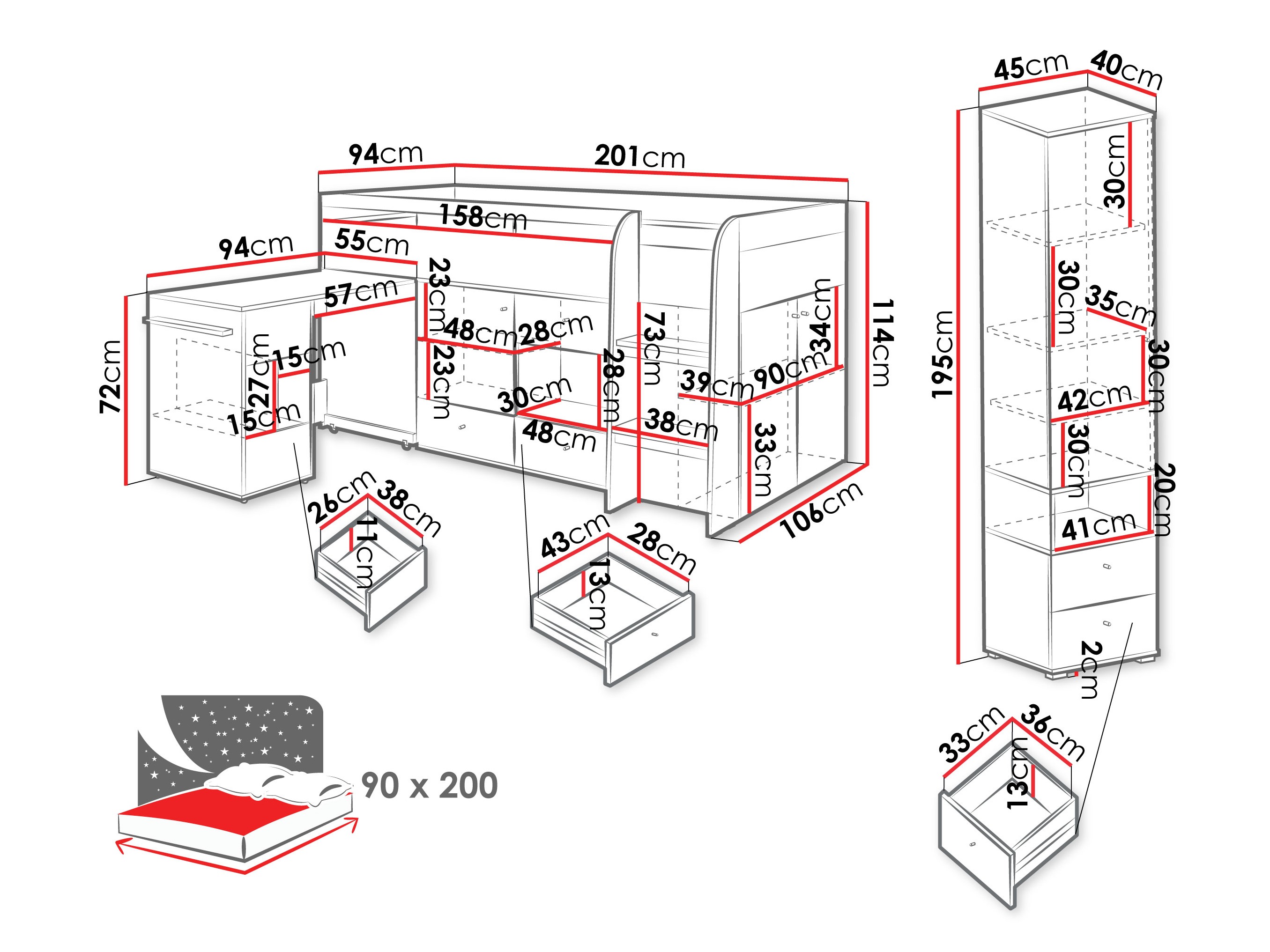 Комплект за детска стая Ciravie 109