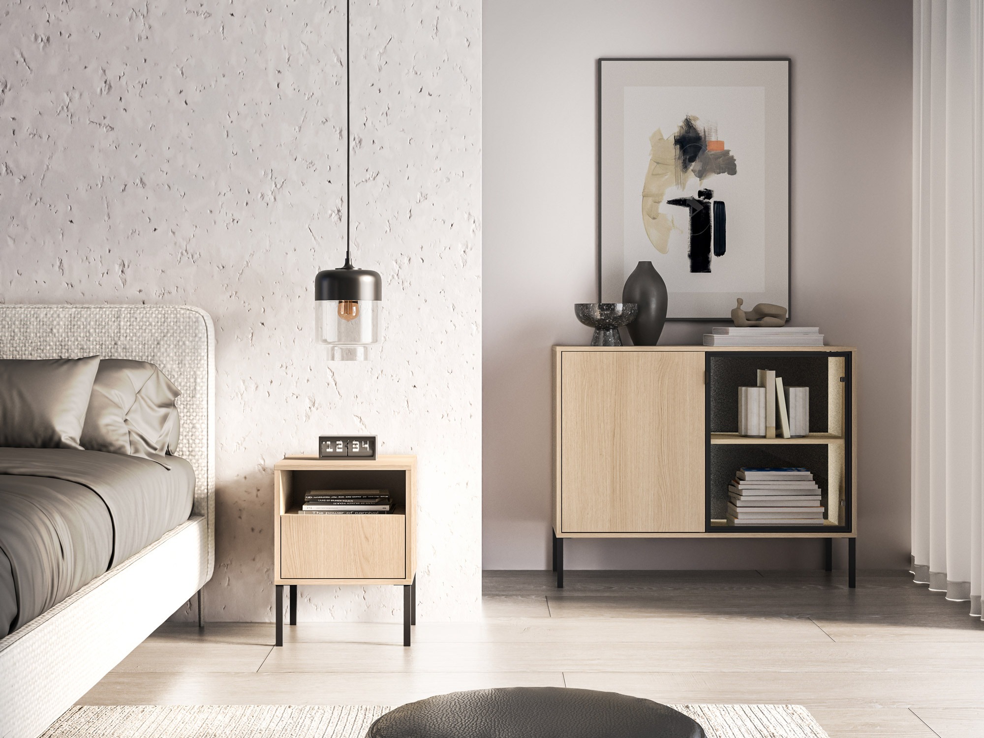 Нощно шкафче Virsalo 104 (Дъб)