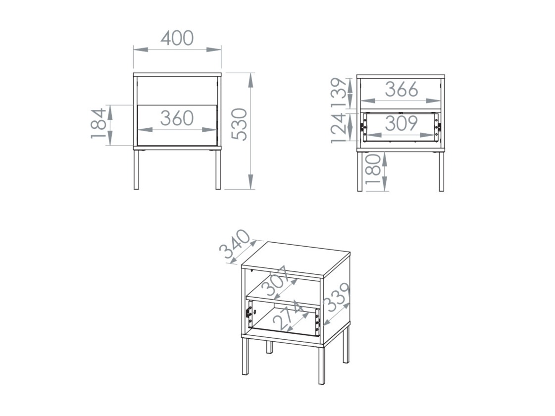 Нощно шкафче Virsalo 104 (Дъб)