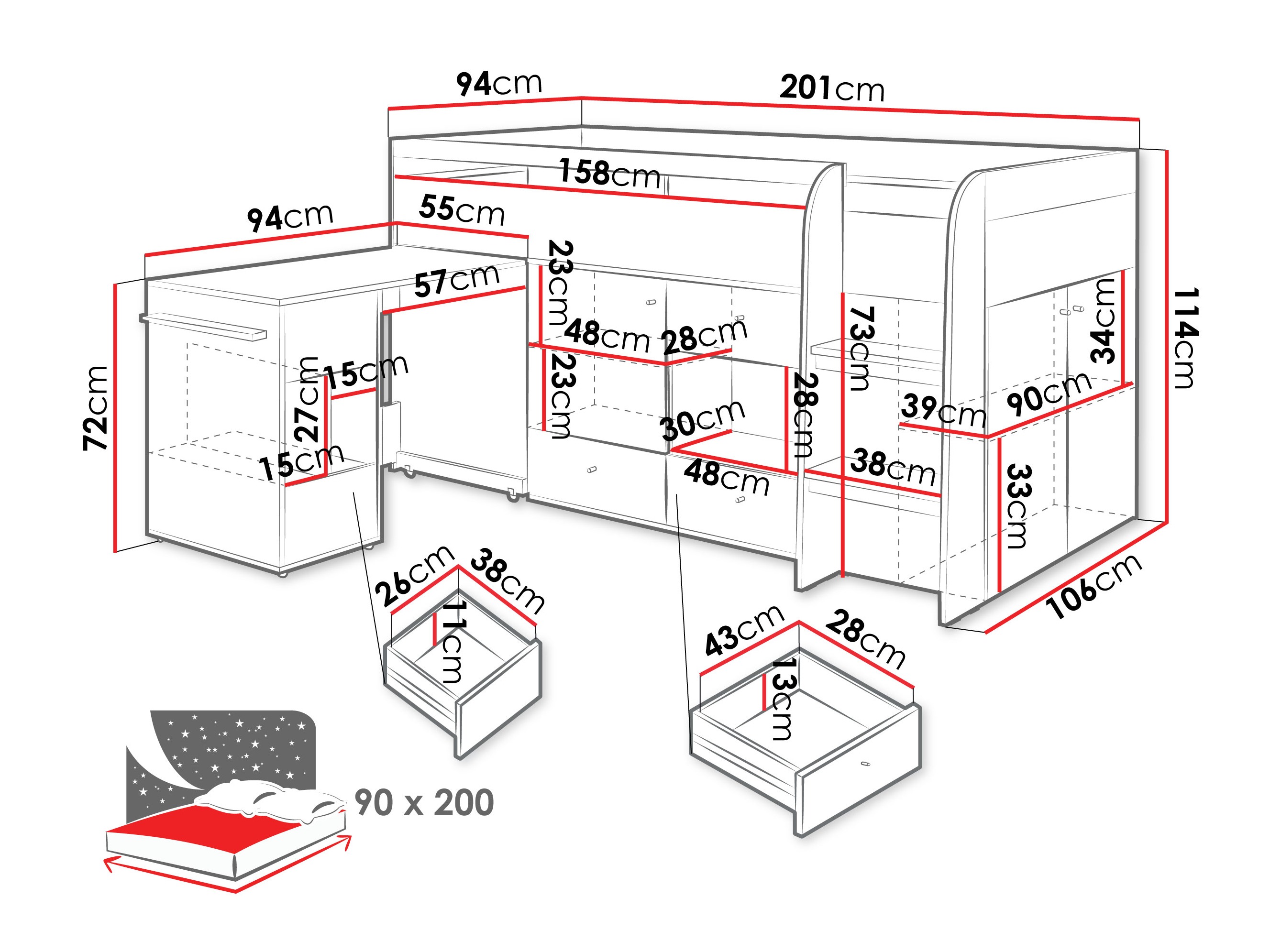 Високо легло Ciravie 107