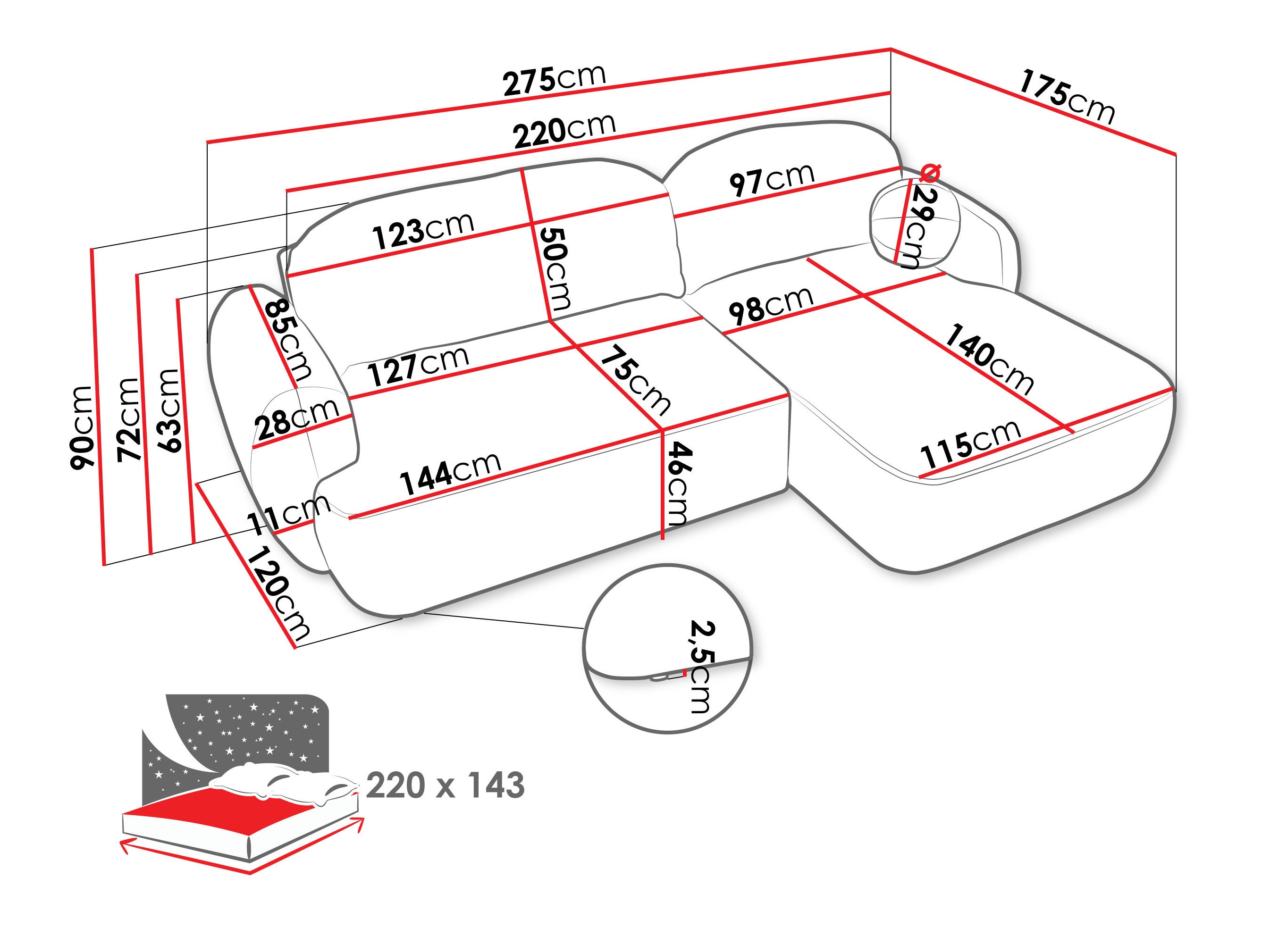 Ъглов диван TrendyNest 110 (Now Or Never 03)