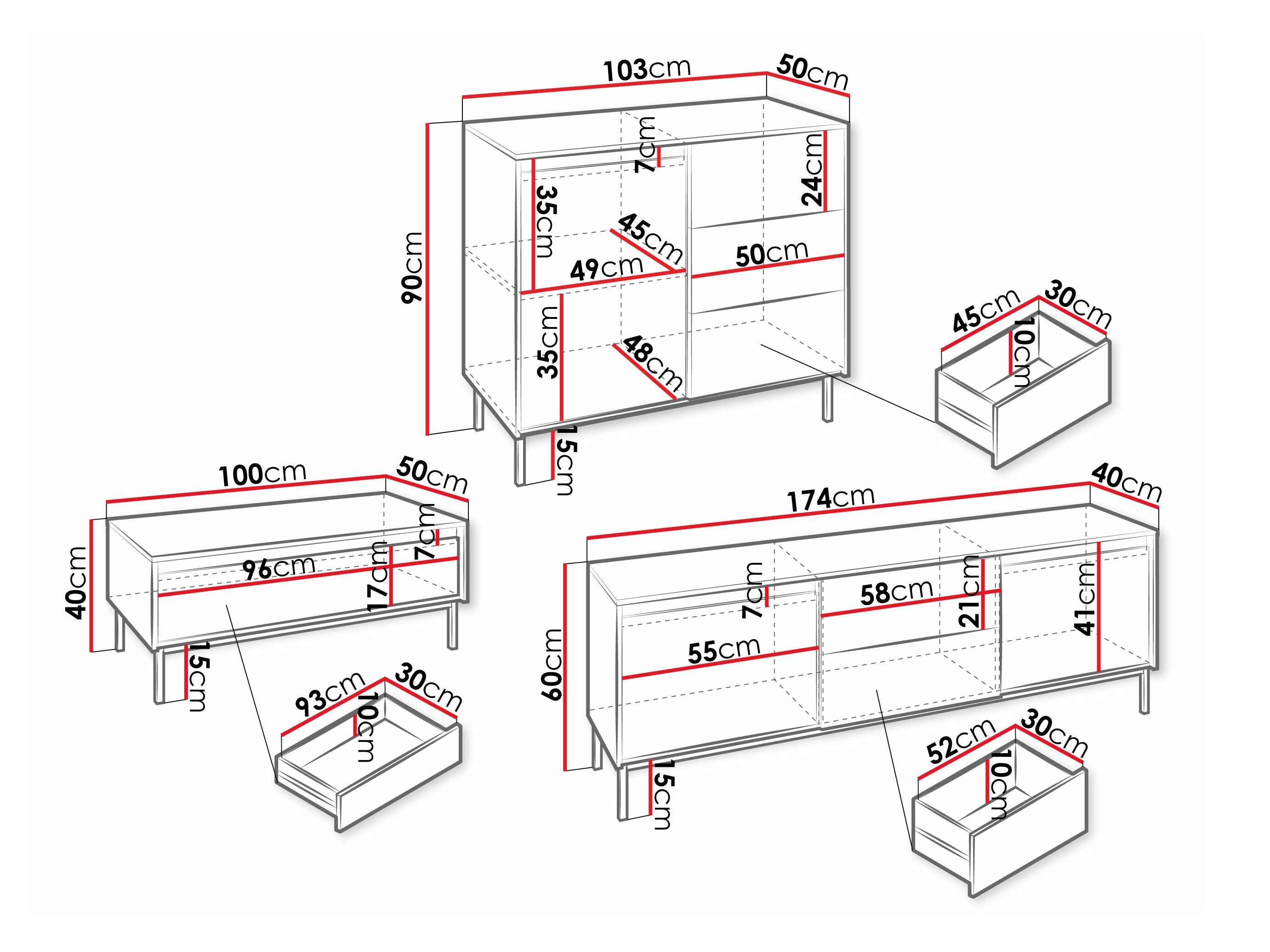 Комплект за хол Comfivo Delruva II (Бял)
