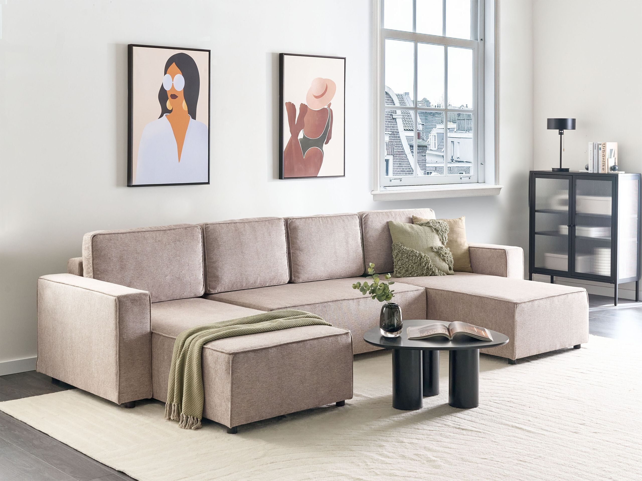 Ъглов диван Berwyn 3040 (Светлокафяво)